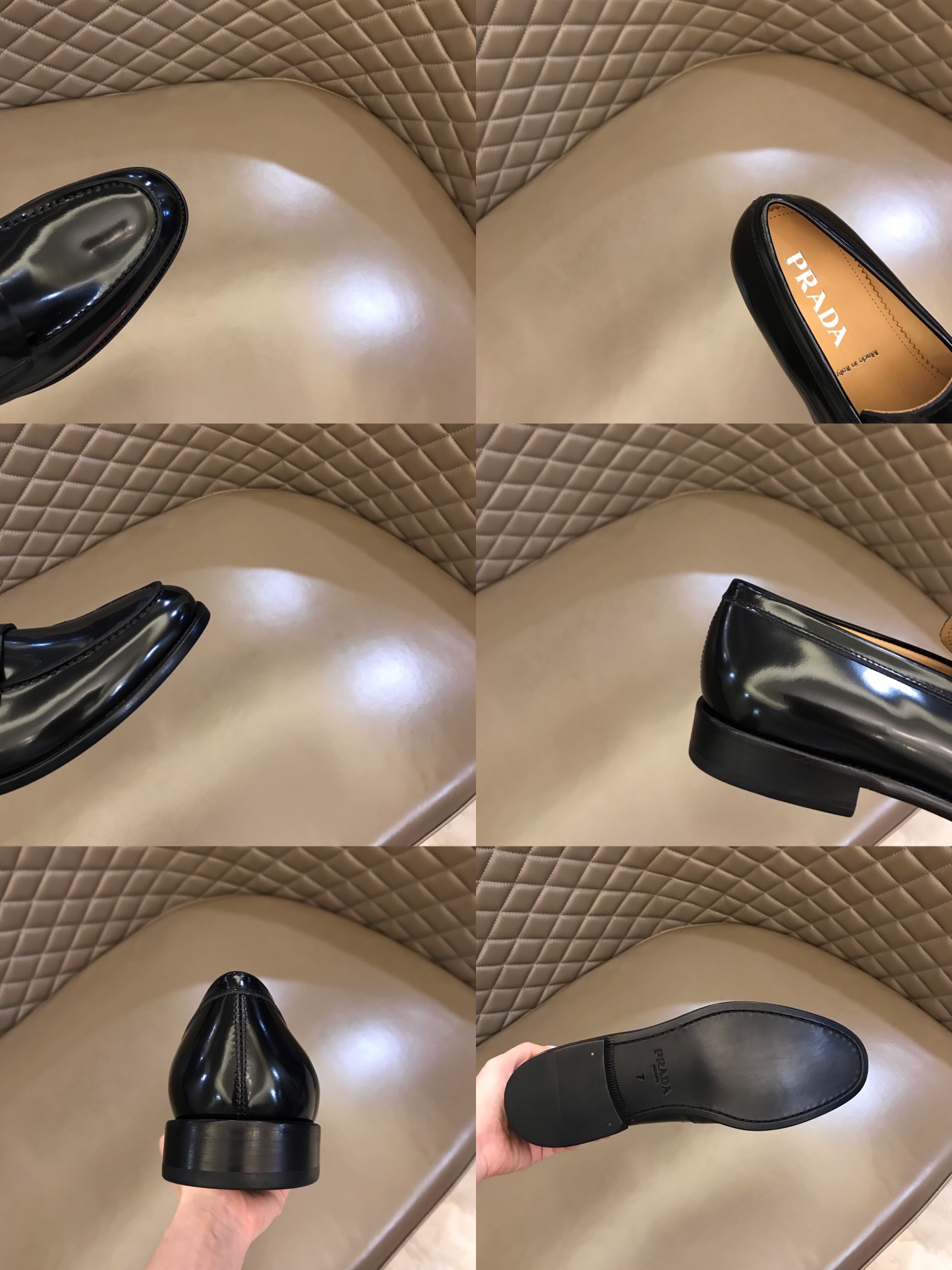 PRADA/普拉达   进口头层牛皮P家原单男士正装商务皮鞋