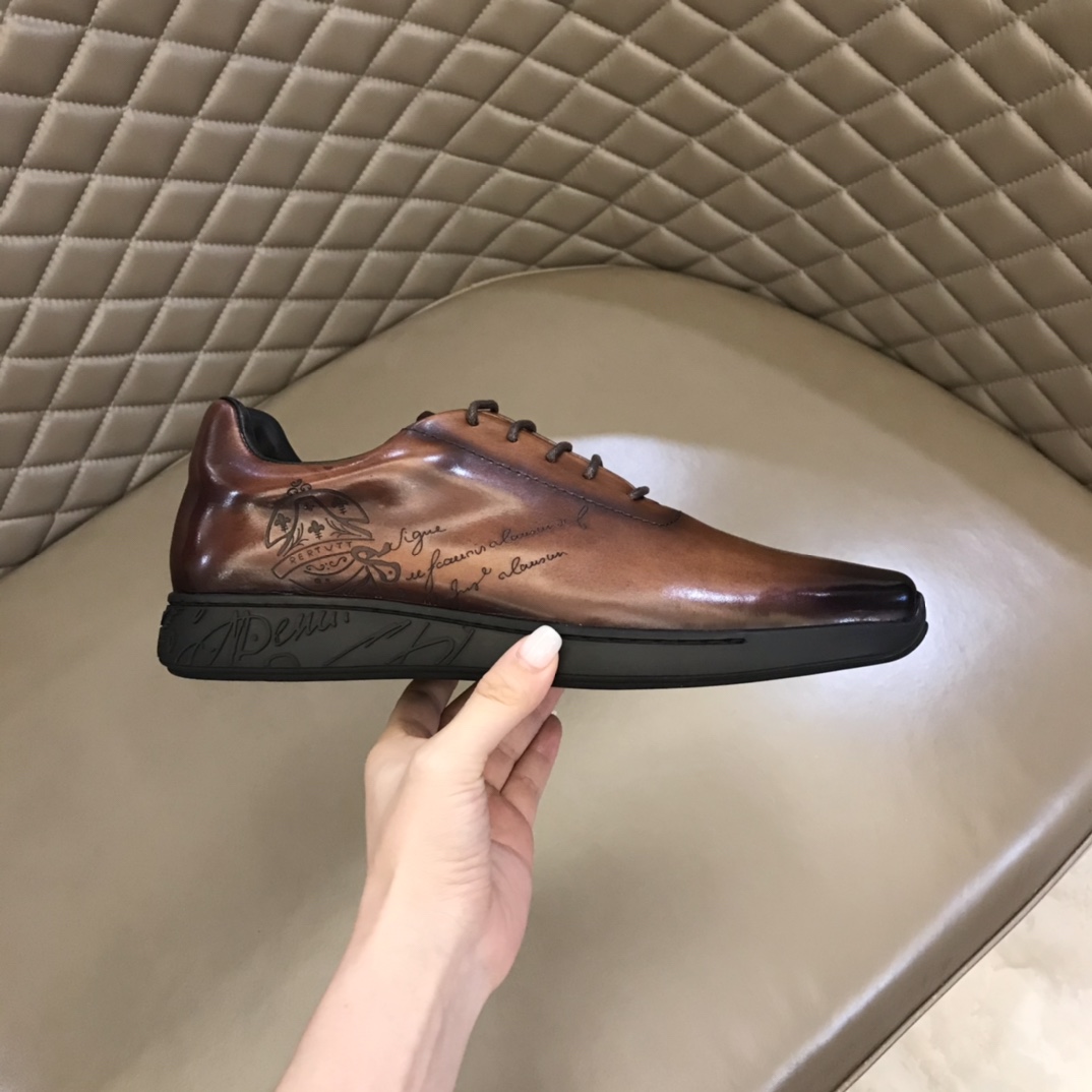 Berluti/布鲁提 2022新款来袭 进口牛皮材质纯手工重复擦色皮鞋