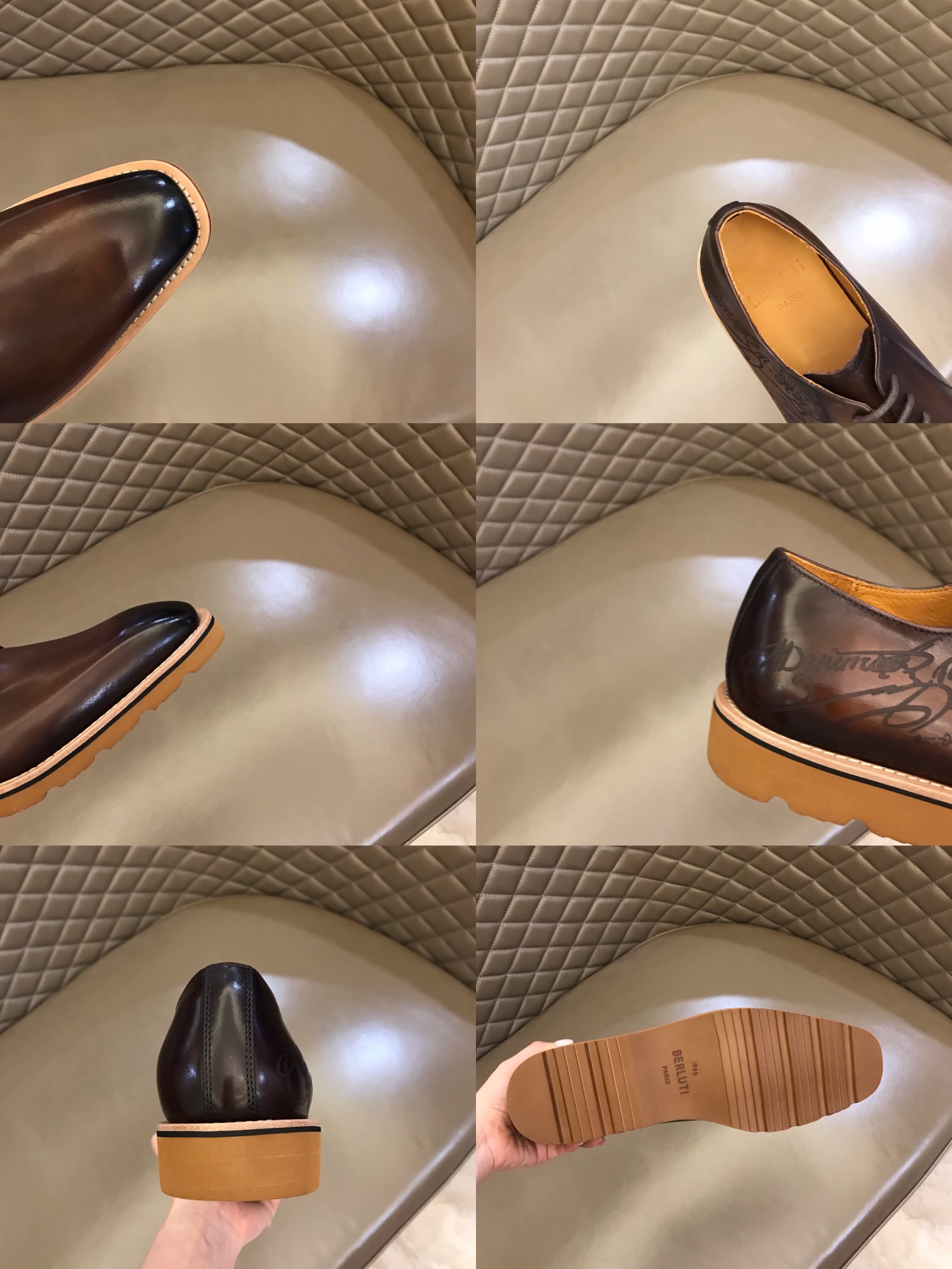 Berluti/布鲁提 2022新款来袭 进口牛皮材质纯手工重复擦色皮鞋