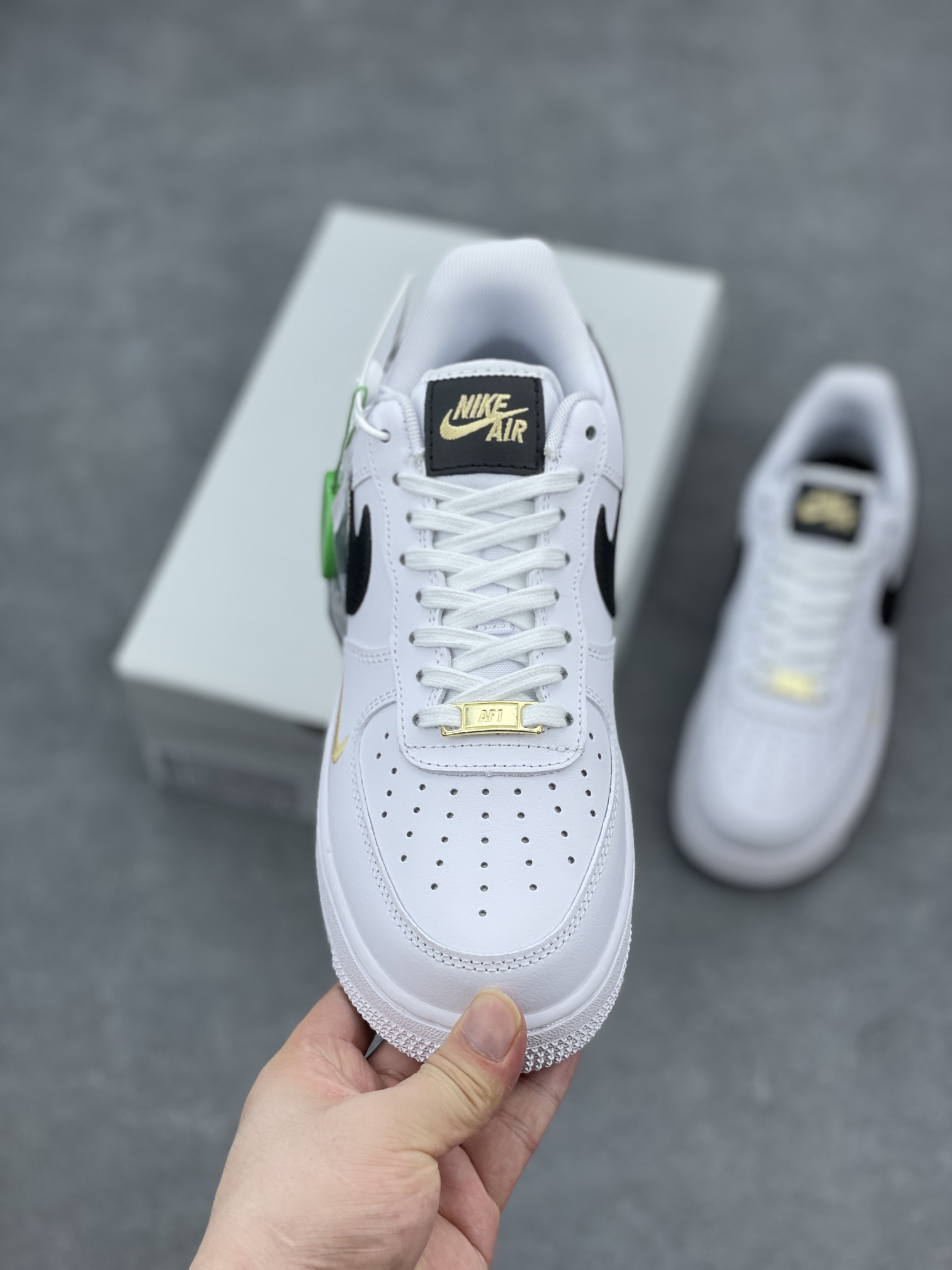 Nike Air Force 1 Low Premium - White/Black/Khaki Jewel Swoosh - CZ0270-102 3 i1656529151 3056 1