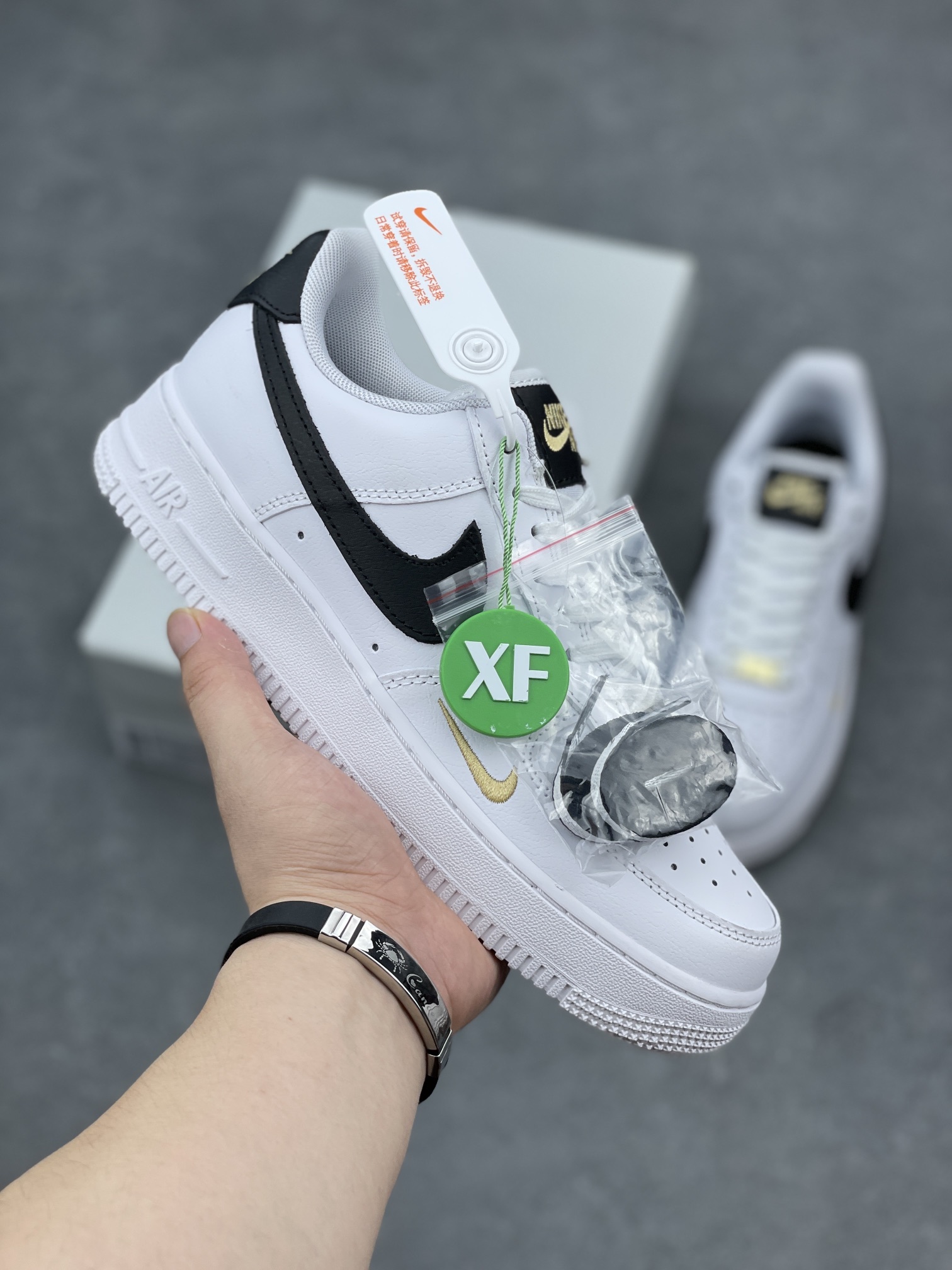 Nike Air Force 1 Low Premium - White/Black/Khaki Jewel Swoosh - CZ0270-102 2 i1656529151 4957 0