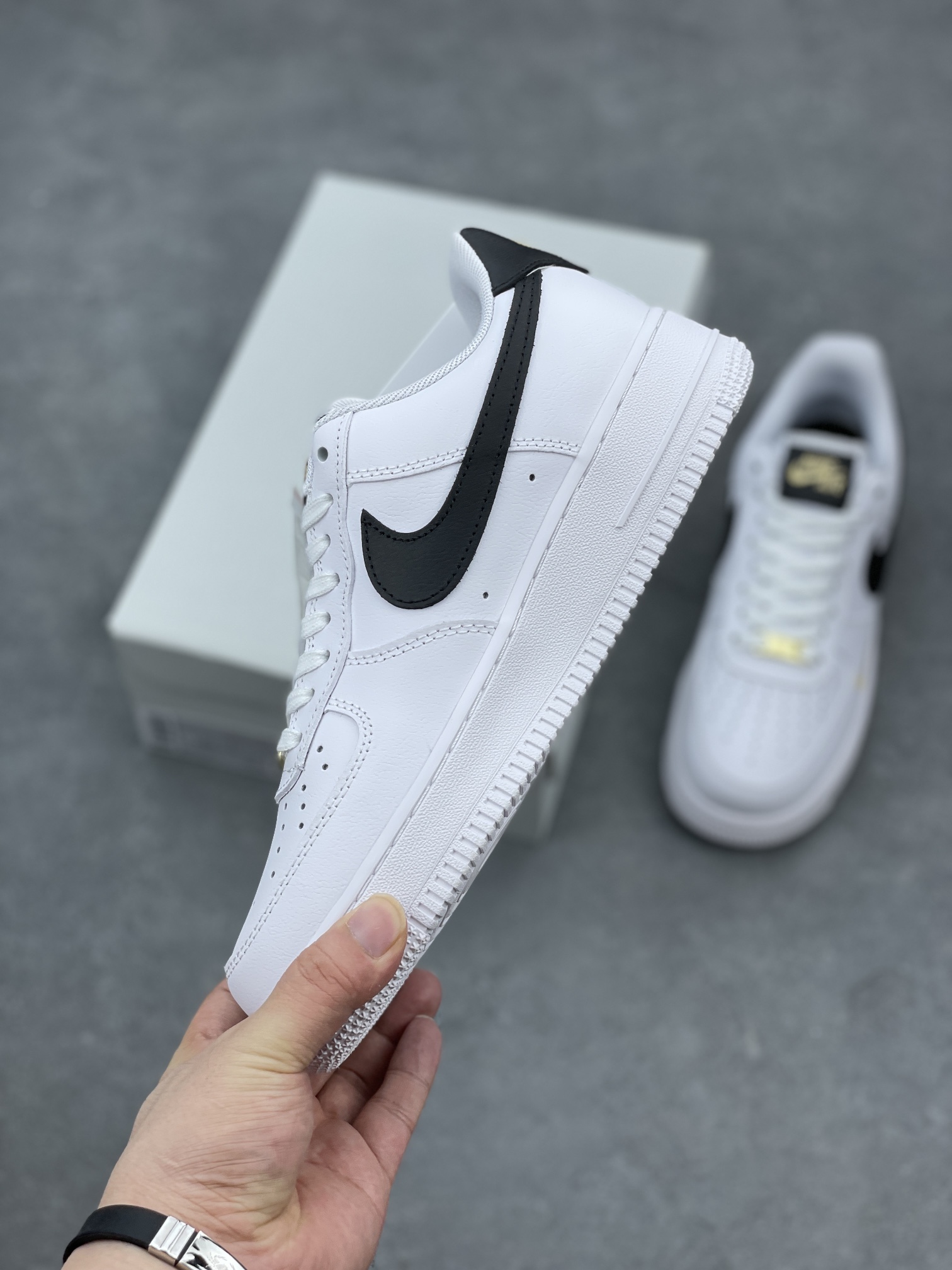 Nike Air Force 1 Low Premium - White/Black/Khaki Jewel Swoosh - CZ0270-102 4 i1656529151 5576 2