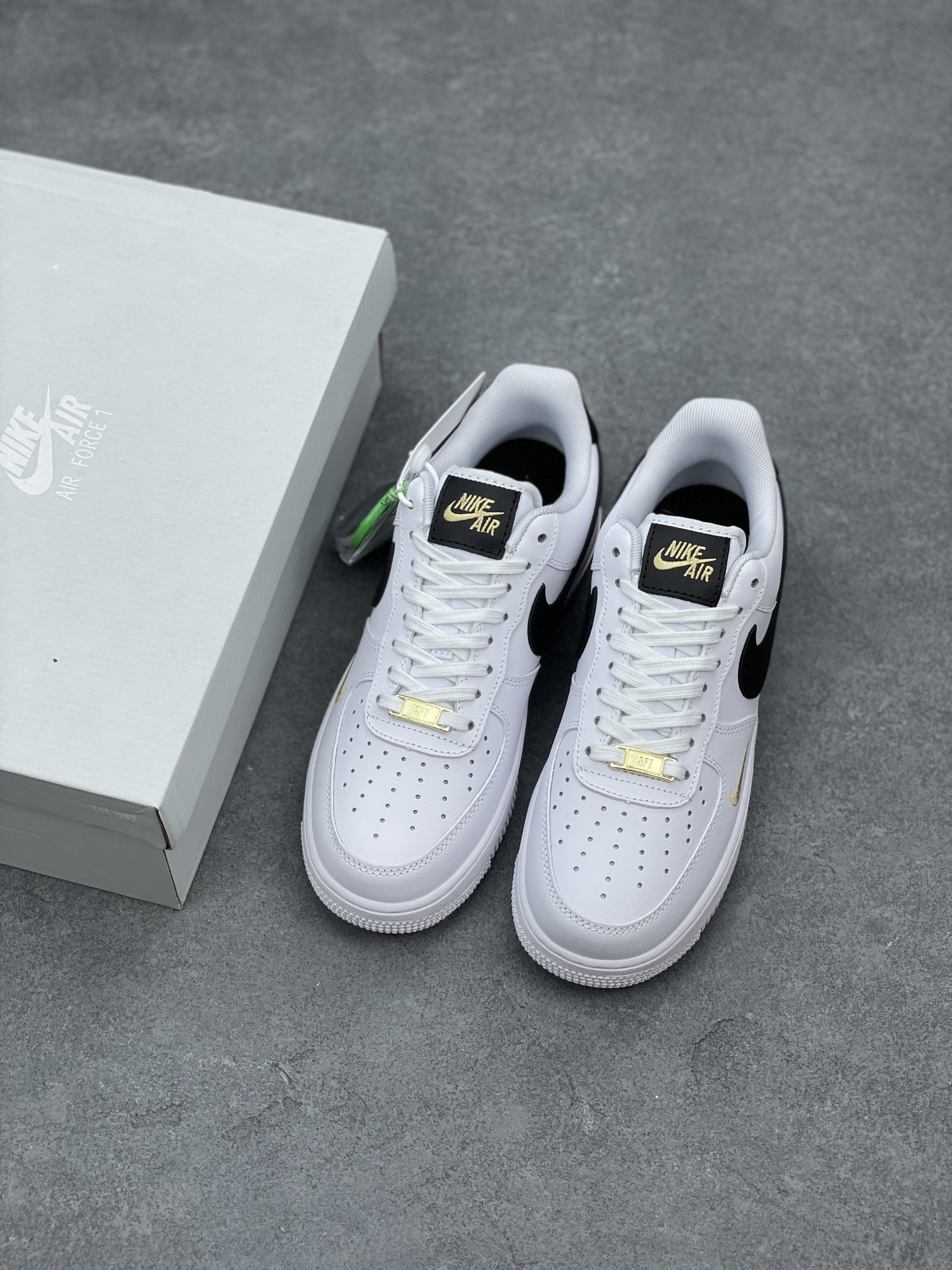 Nike Air Force 1 Low Premium - White/Black/Khaki Jewel Swoosh - CZ0270-102 9 i1656529151 9313 7