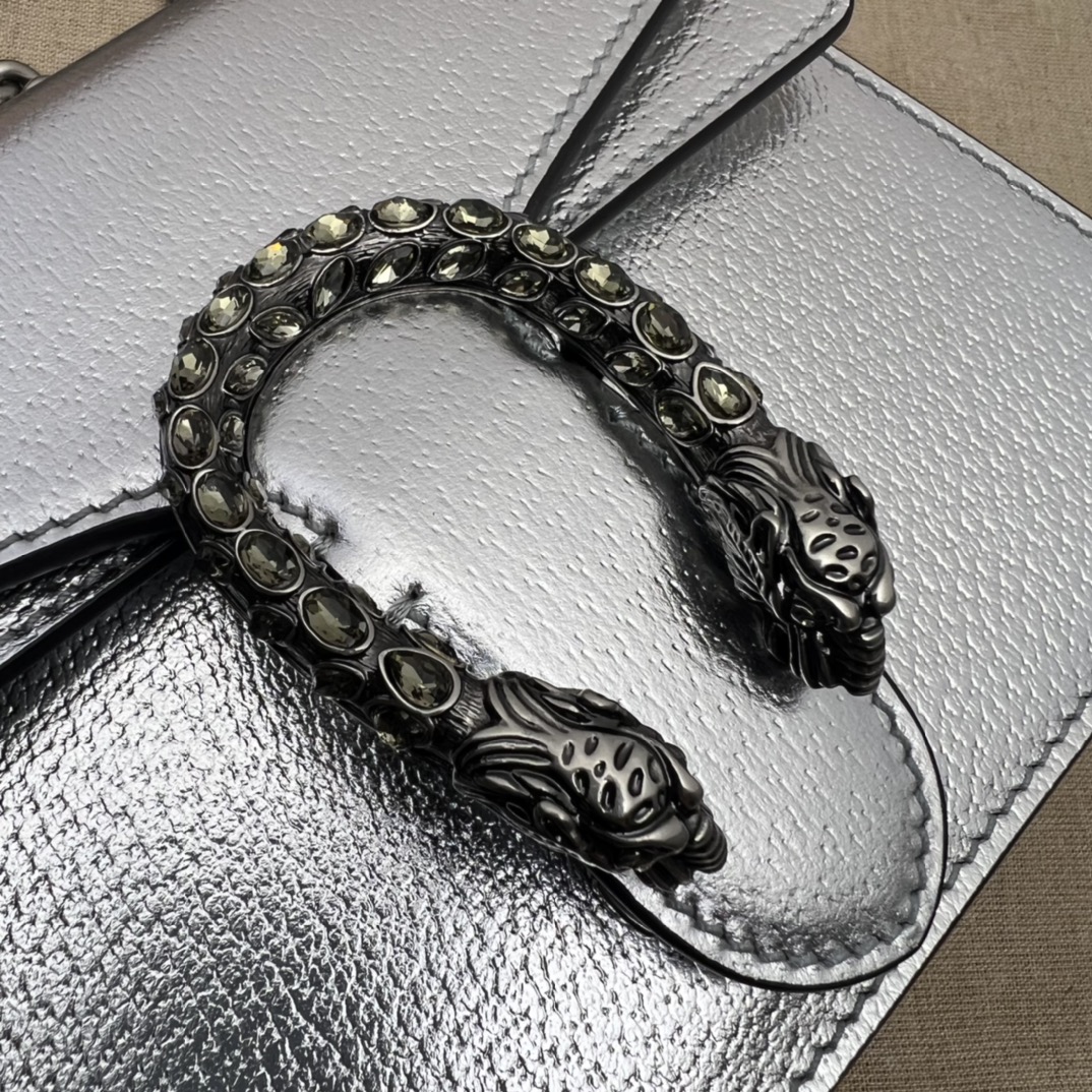 GUCCI古驰Dionysus系列银色迷你手袋421970