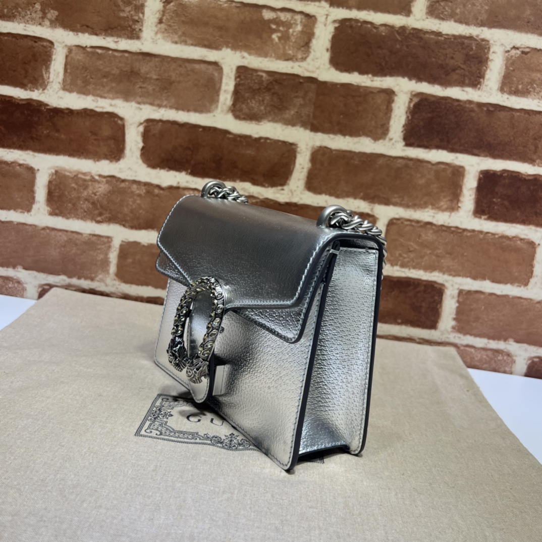 GUCCI古驰Dionysus系列银色迷你手袋421970