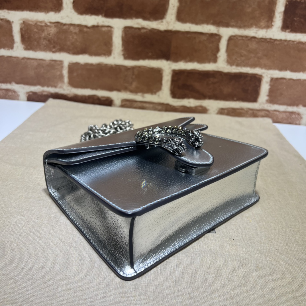 GUCCI古驰Dionysus系列银色迷你手袋421970