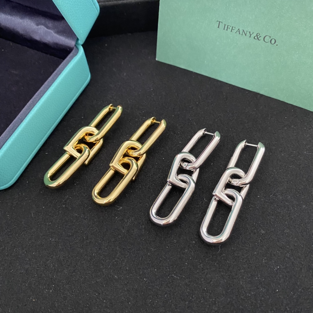 Tiffany Earrings Hand-Polished Infinite Knot Emotional Connection Space Nanotechnology Strength Elegance - Top Quality