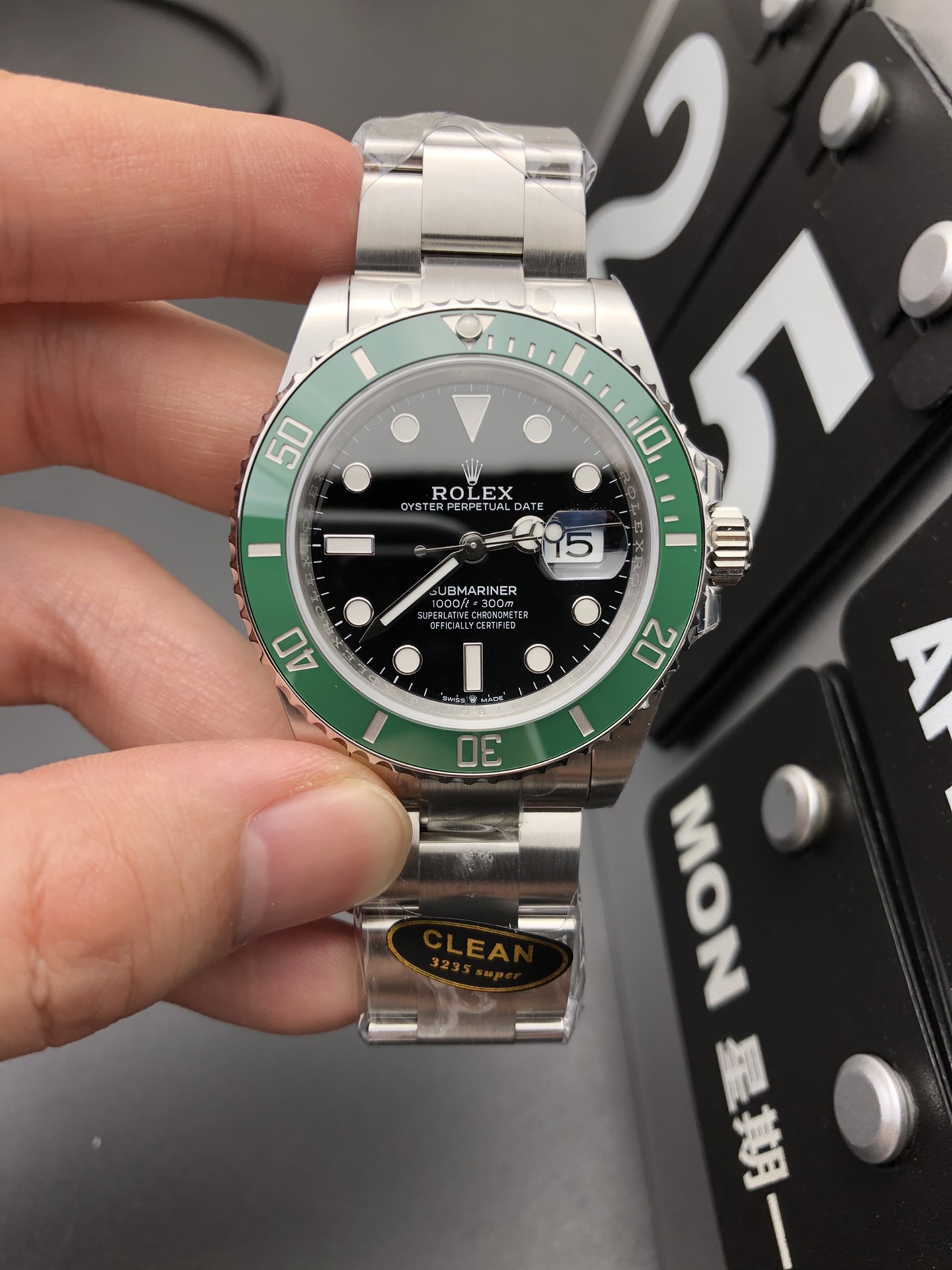 Nuevo fantasma de agua de anillo verde de 41mm, fotos reales del envío