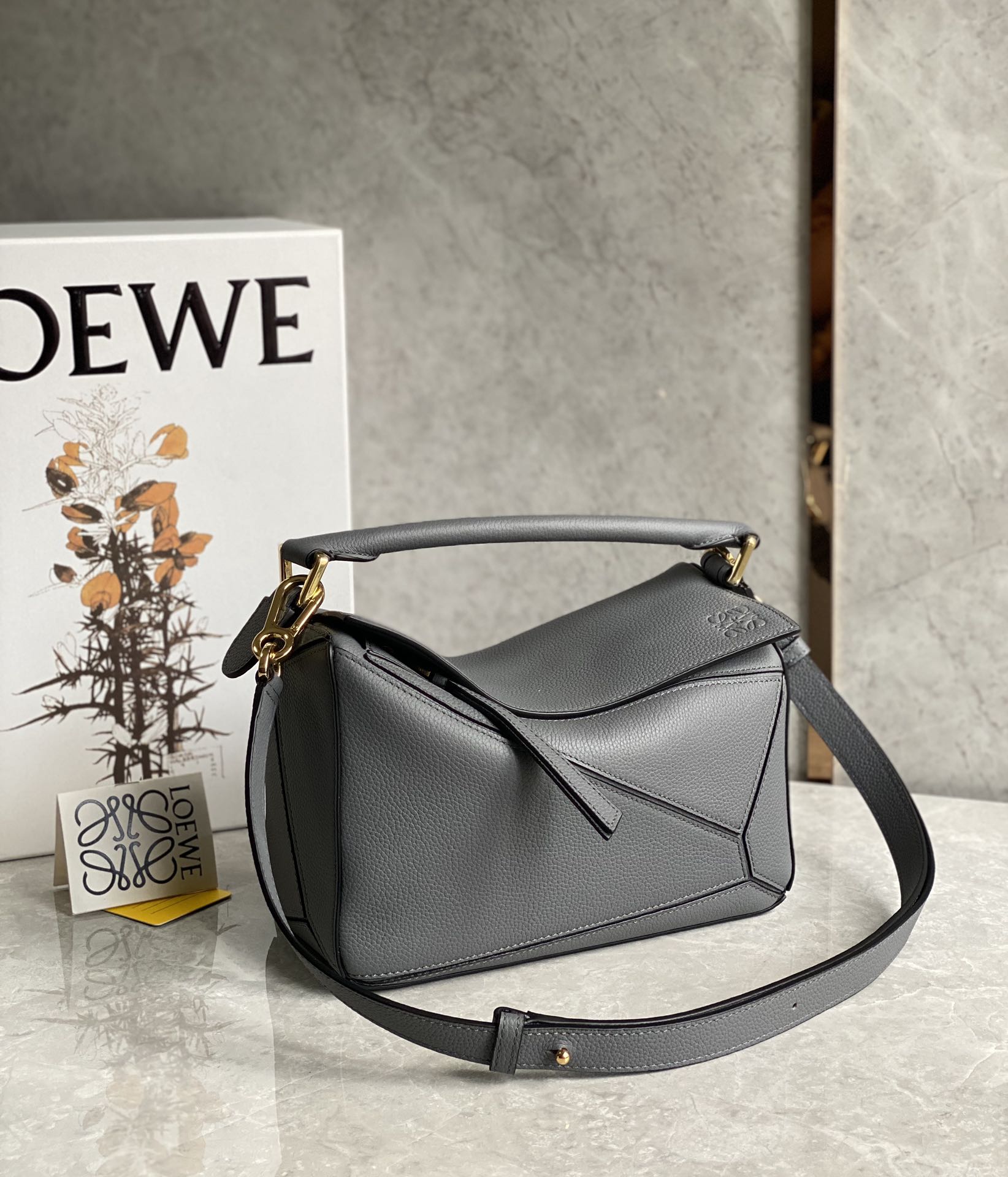 LOEWE罗意威 Puzzle bag 小号几何包 0189沥青灰24CM