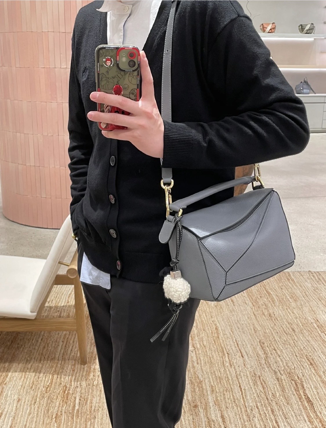 LOEWE罗意威 Puzzle bag 小号几何包 0189沥青灰24CM