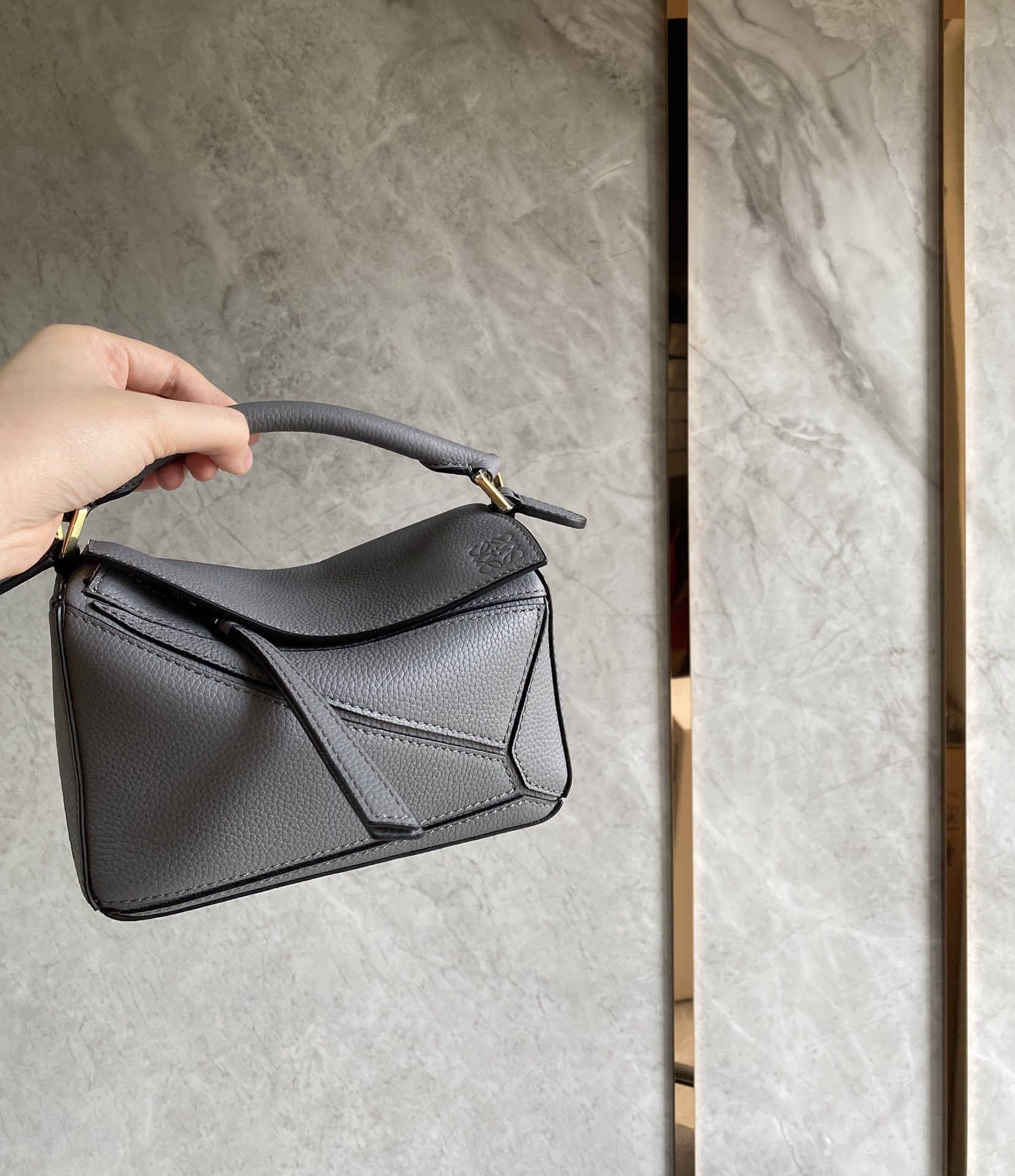LOEWE罗意威 Mini Puzzle bag几何包 0338沥青灰18CM