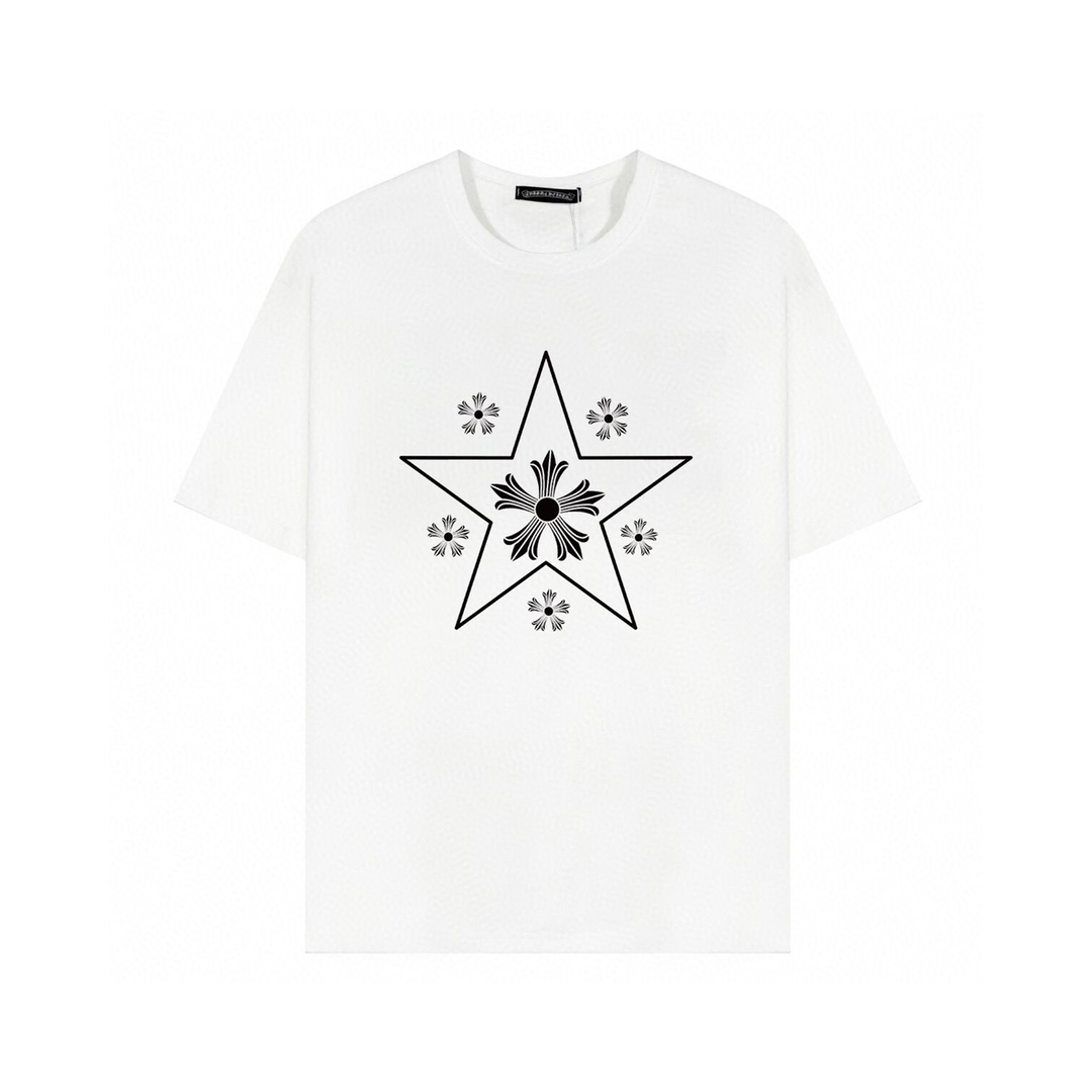 Chrome Hearts Roupa Camiseta Preto Branco Unissexo Tricô Manga Curta