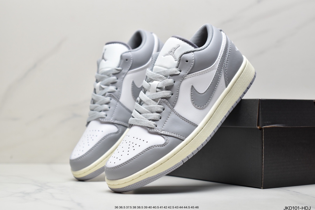 160 Air Jordan 1 Low 灰白AJ1乔1低帮休闲板鞋 553558-053