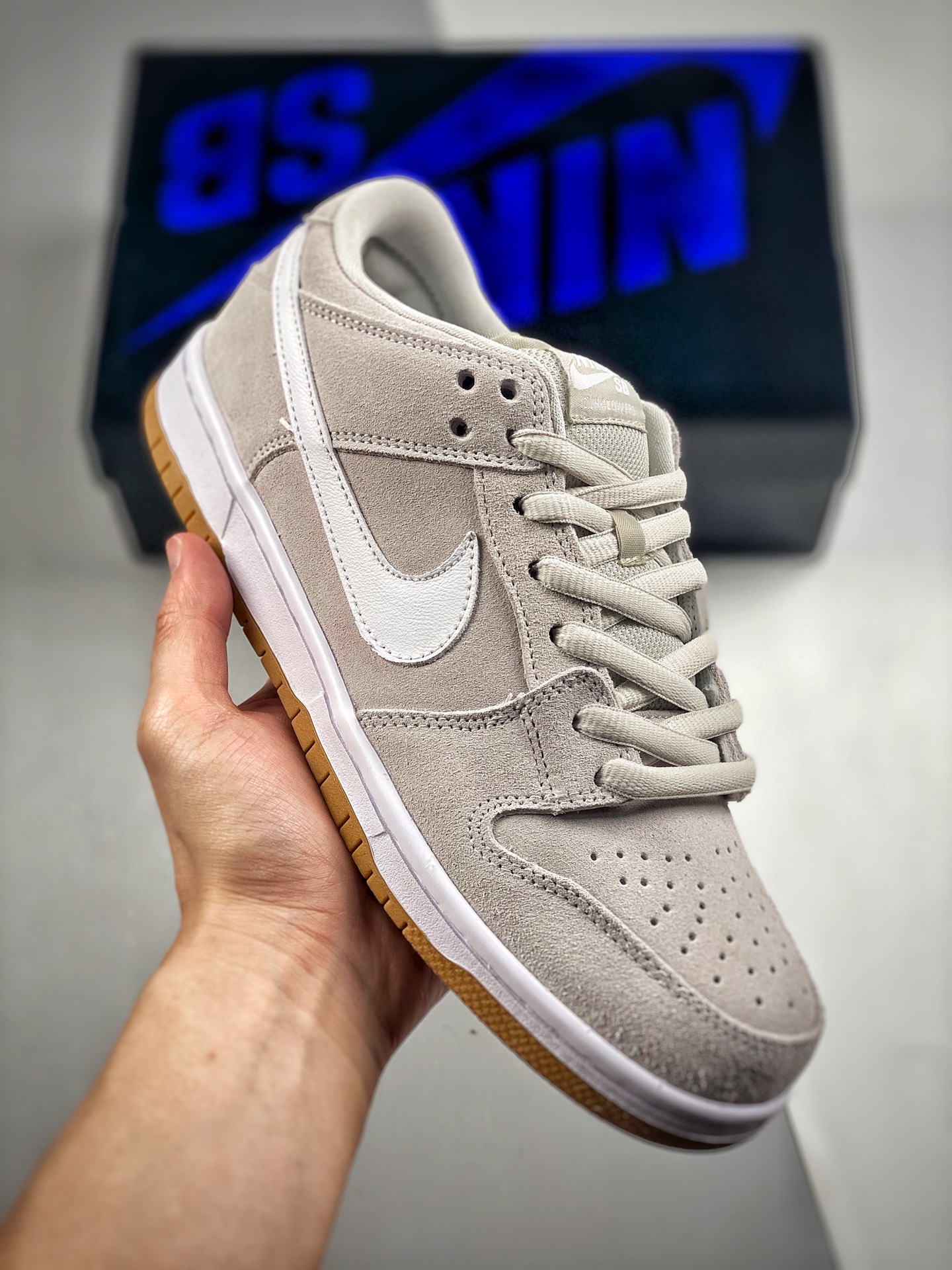 -2 Nk Dunk SB Low Blanco Crema Gris, producción original de fábrica grande, fotos reales de lanzamiento, materiales de …