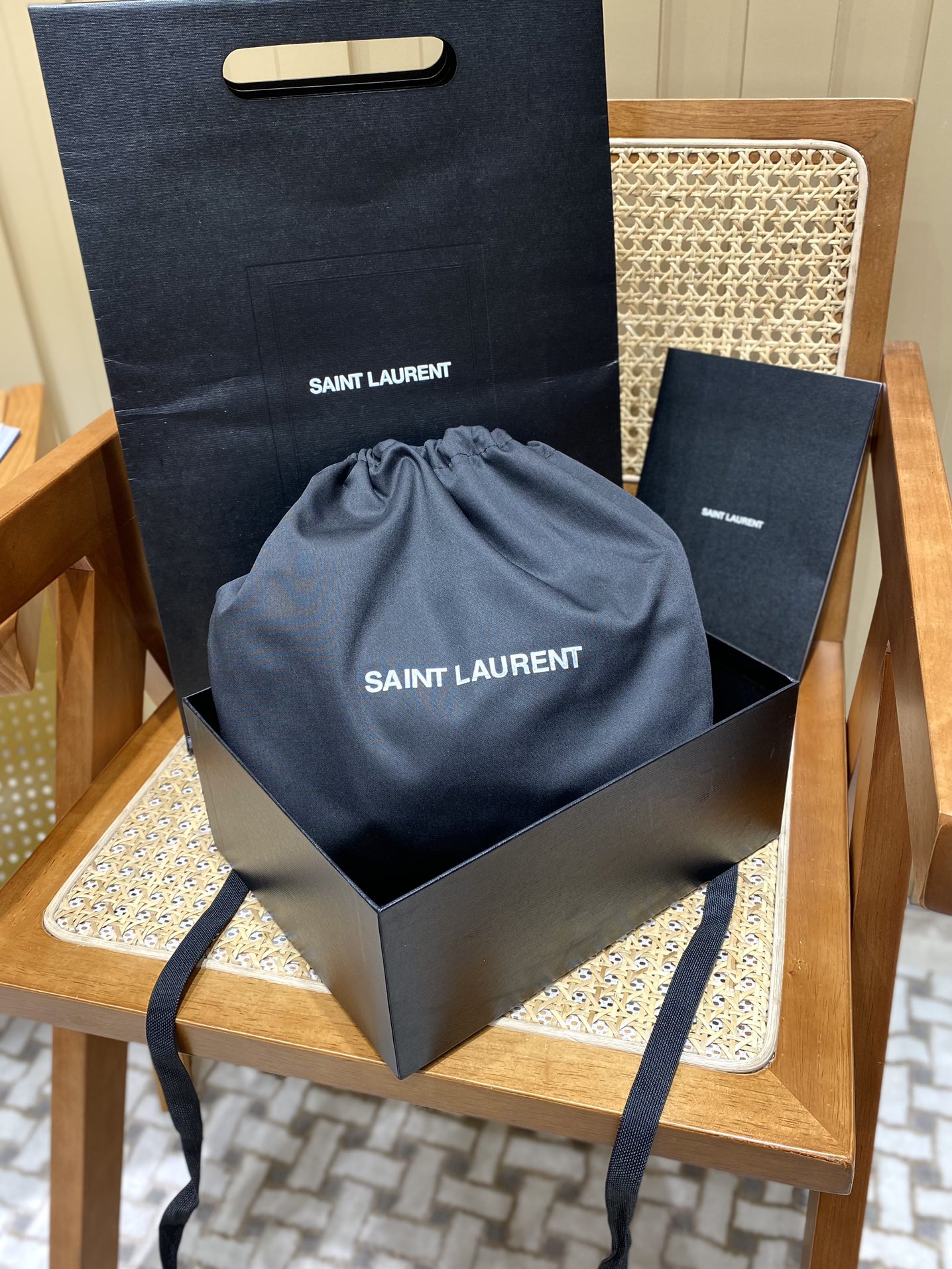 YSL LOULOU PUFFER 23CM 牛仔布纹迷你绗缝包 620333