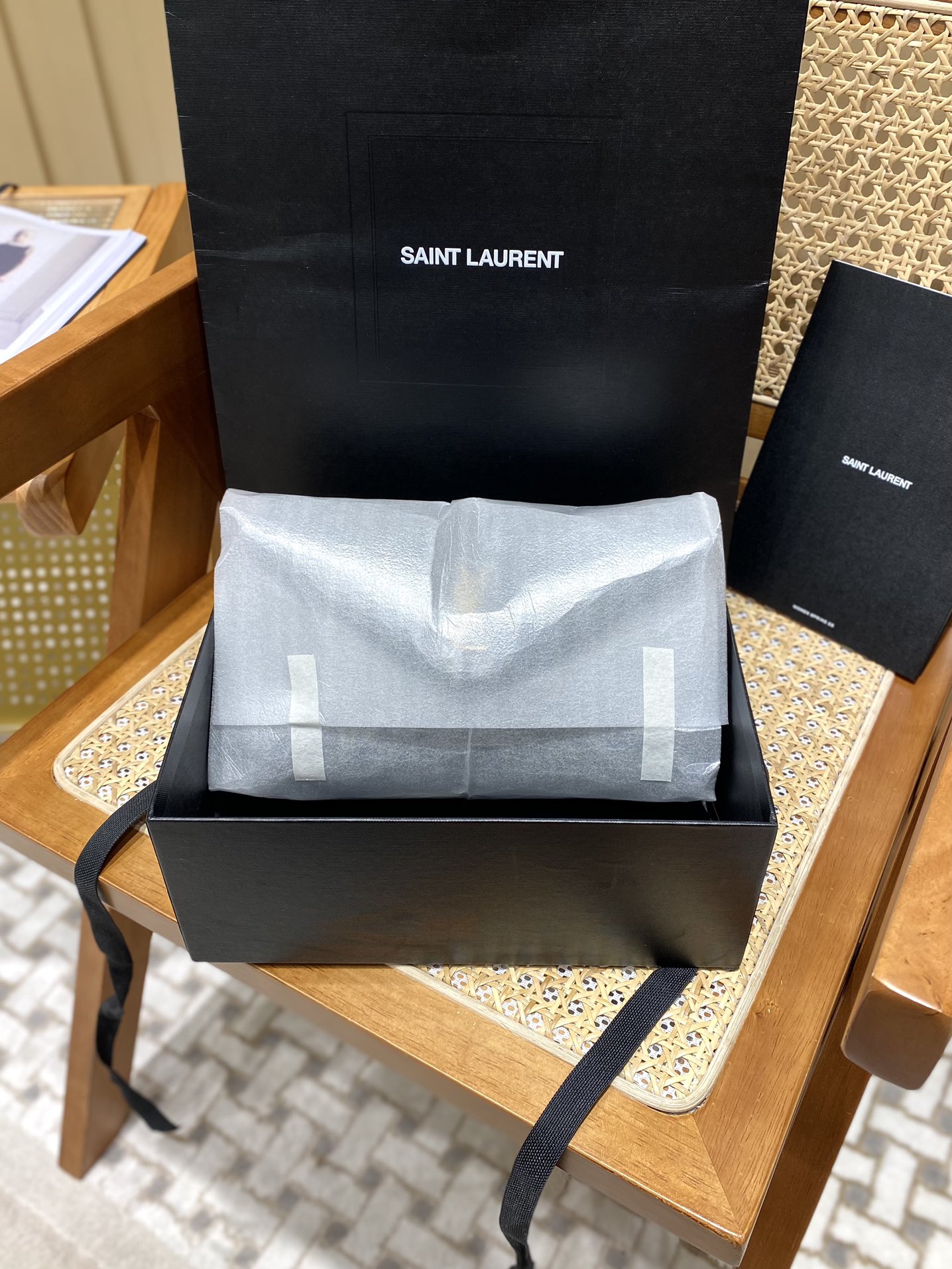 YSL LOULOU PUFFER 23CM 牛仔布纹迷你绗缝包 620333