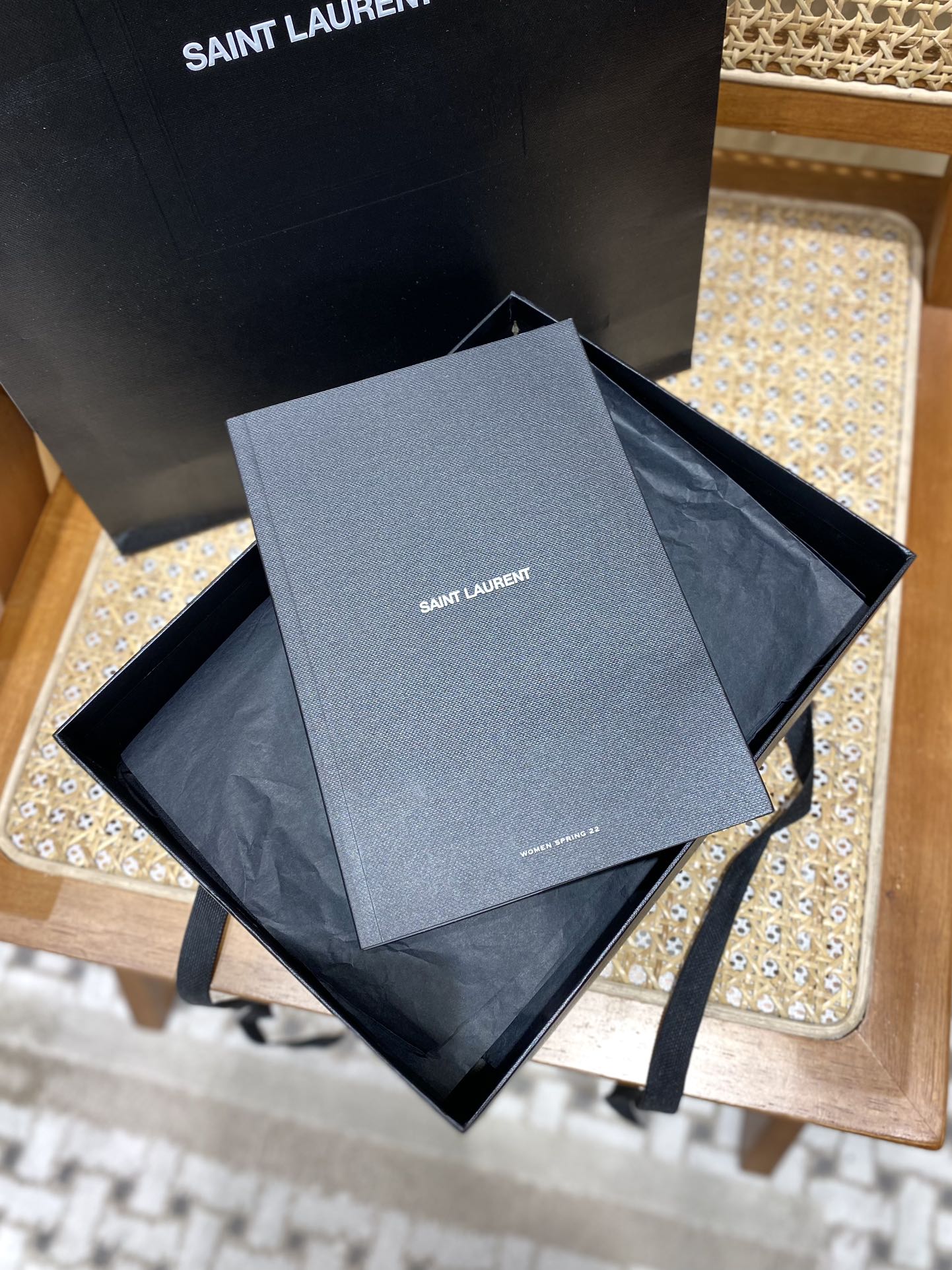 YSL LOULOU PUFFER 23CM 牛仔布纹迷你绗缝包 620333