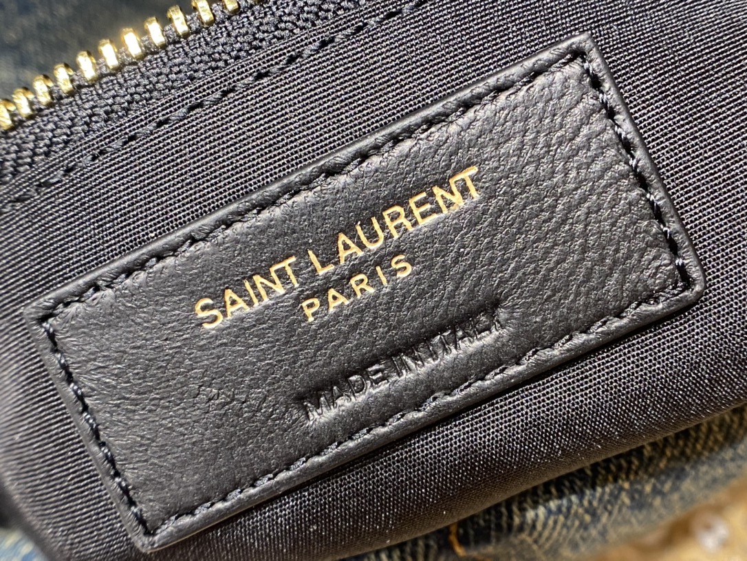 YSL LOULOU PUFFER 29CM 牛仔布纹小号绗缝包 577476