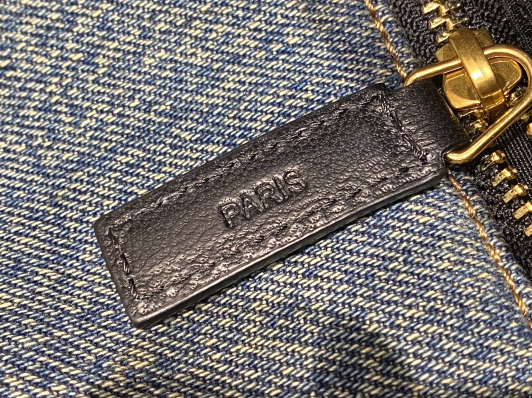 YSL LOULOU PUFFER 29CM 牛仔布纹小号绗缝包 577476