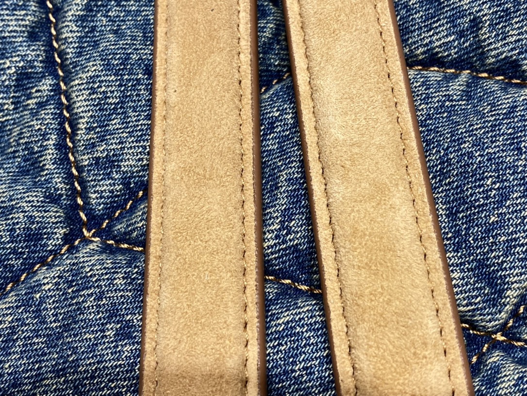 YSL LOULOU PUFFER 29CM 牛仔布纹小号绗缝包 577476