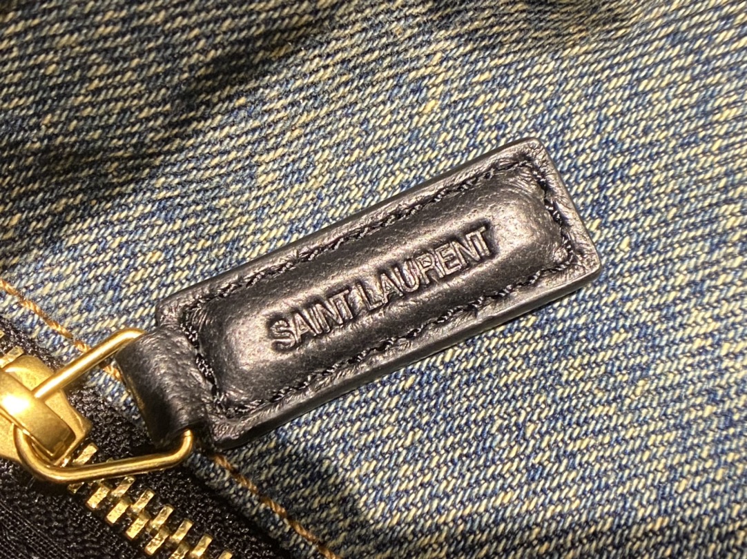 YSL LOULOU PUFFER 35CM 牛仔布纹大号绗缝包 577475