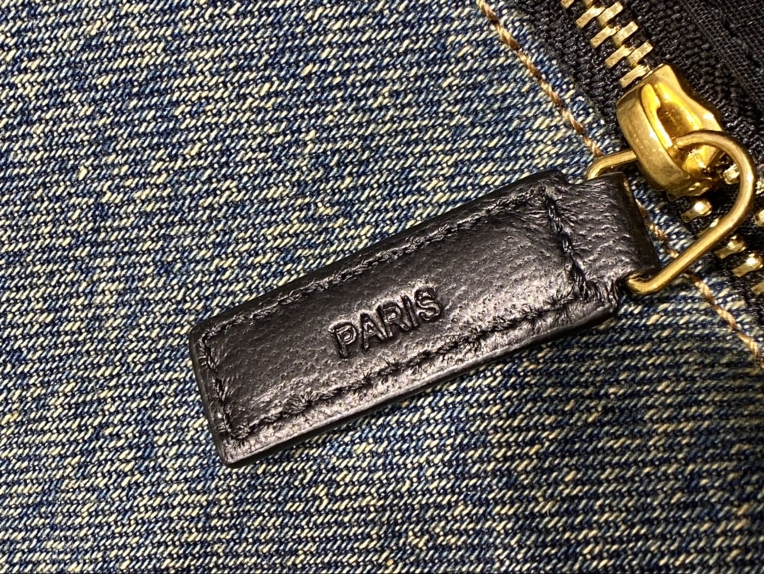 YSL LOULOU PUFFER 35CM 牛仔布纹大号绗缝包 577475