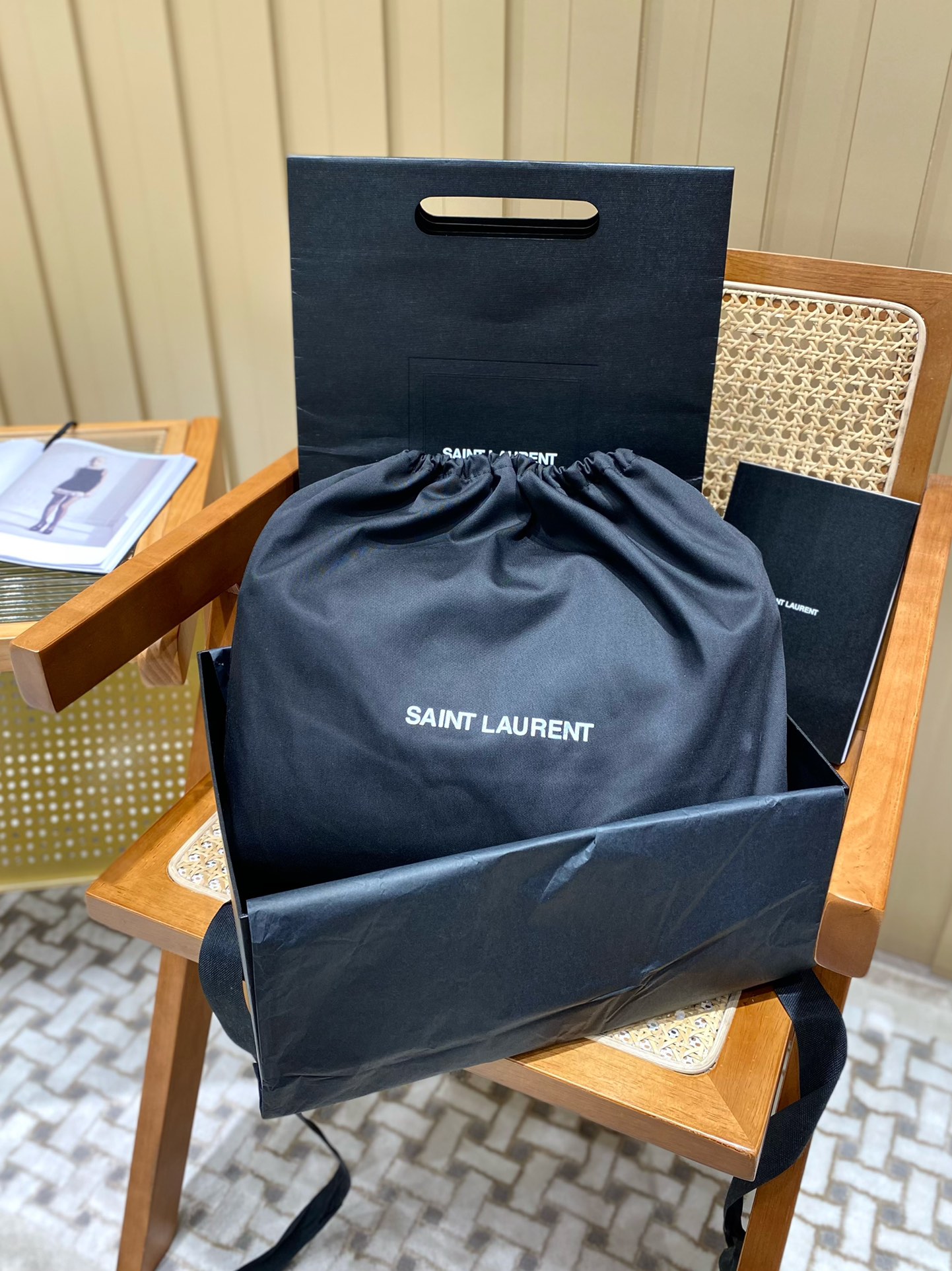 YSL LOULOU PUFFER 35CM 牛仔布纹大号绗缝包 577475