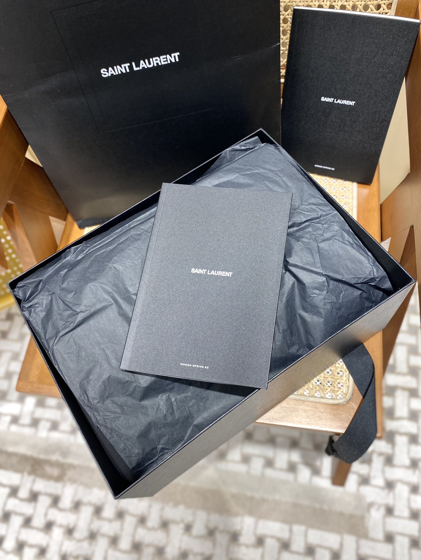 YSL LOULOU PUFFER 35CM 牛仔布纹大号绗缝包 577475