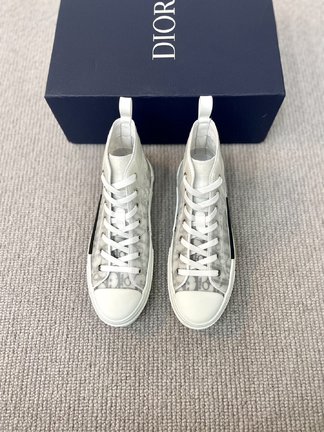 Dior Skateboard Shoes Splicing Unisex Frosted Knitting PVC TPU Oblique High Tops