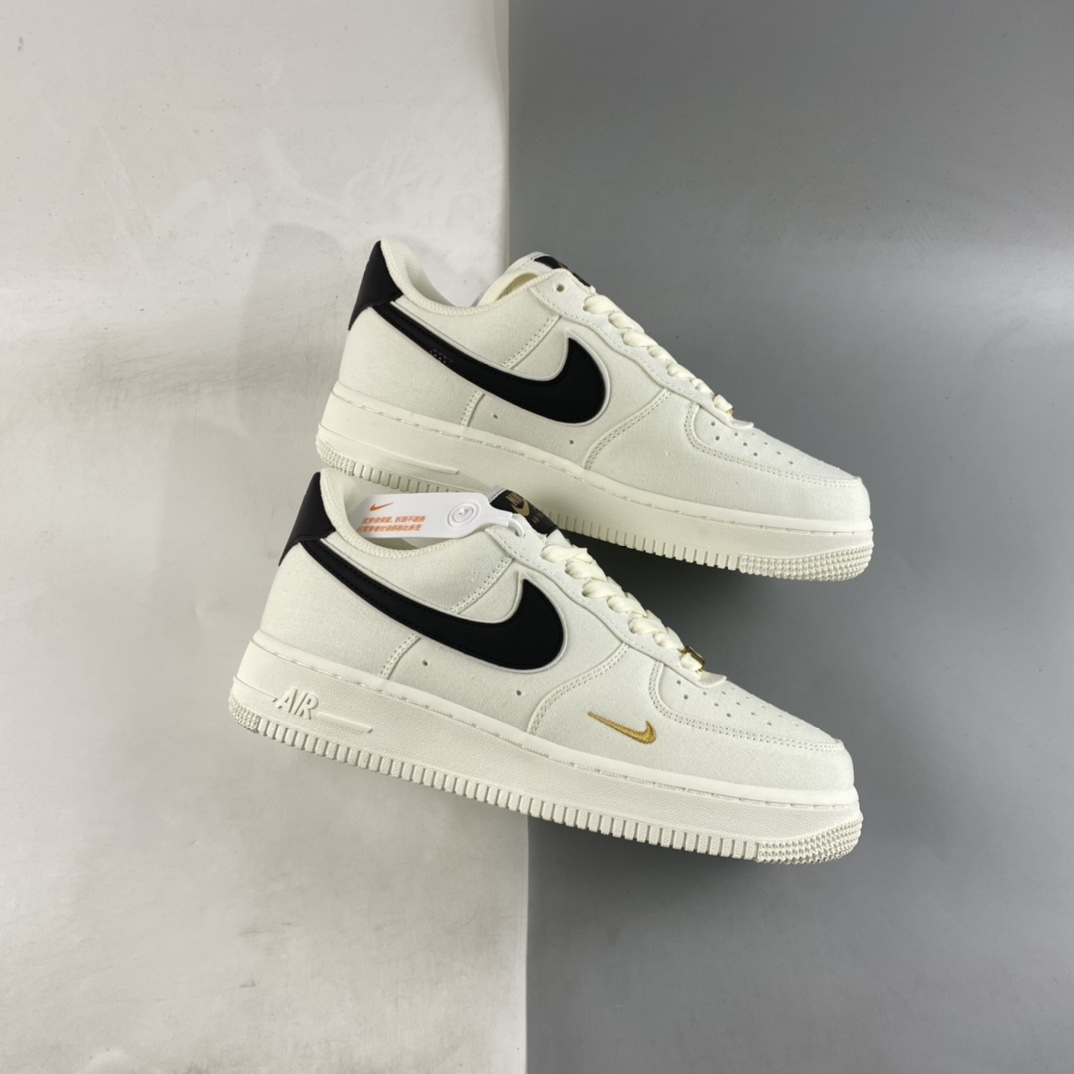 P220  Nike Air Force 1’07 Low 黑金布面空军一号低帮休闲板鞋 MN5696-809