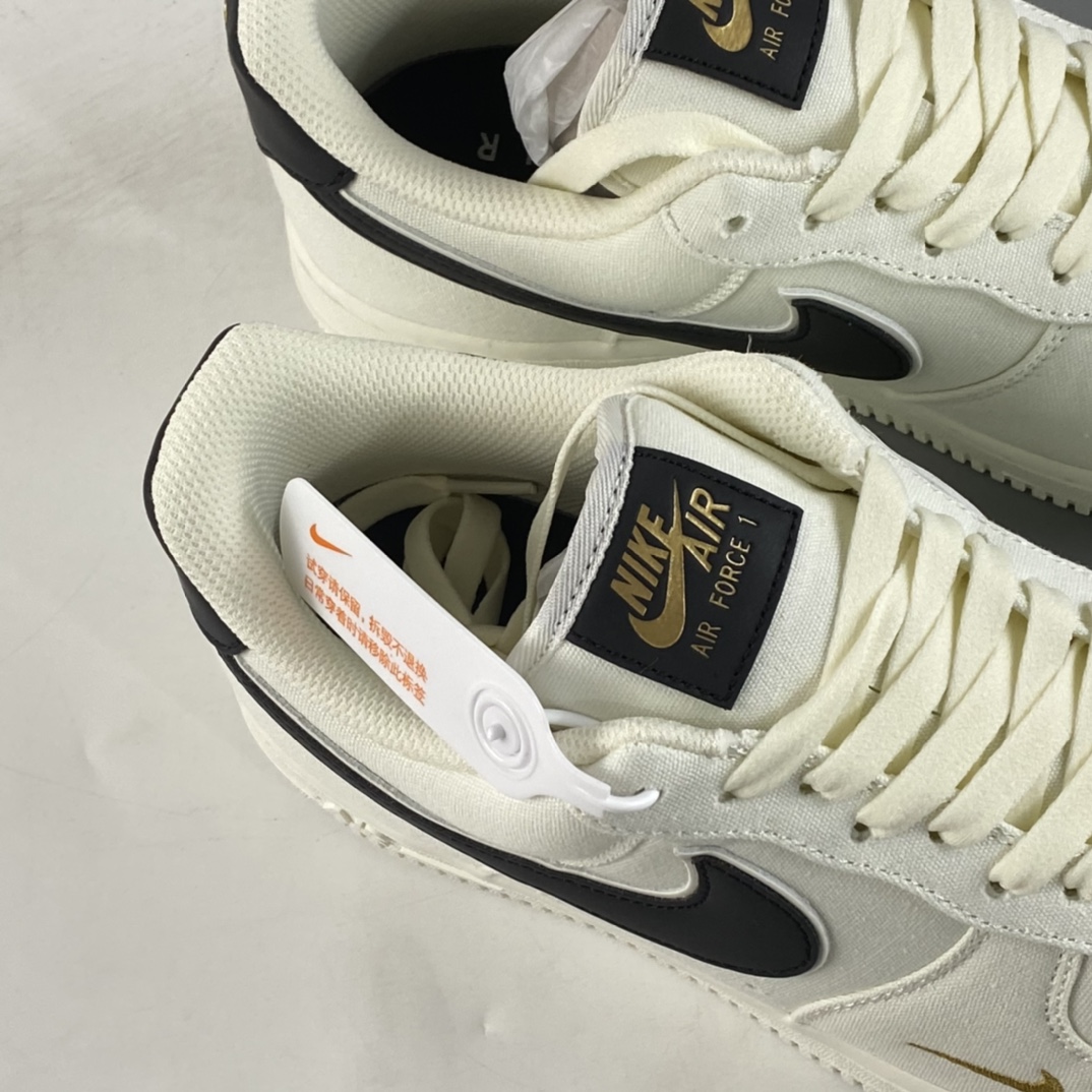 P220  Nike Air Force 1’07 Low 黑金布面空军一号低帮休闲板鞋 MN5696-809