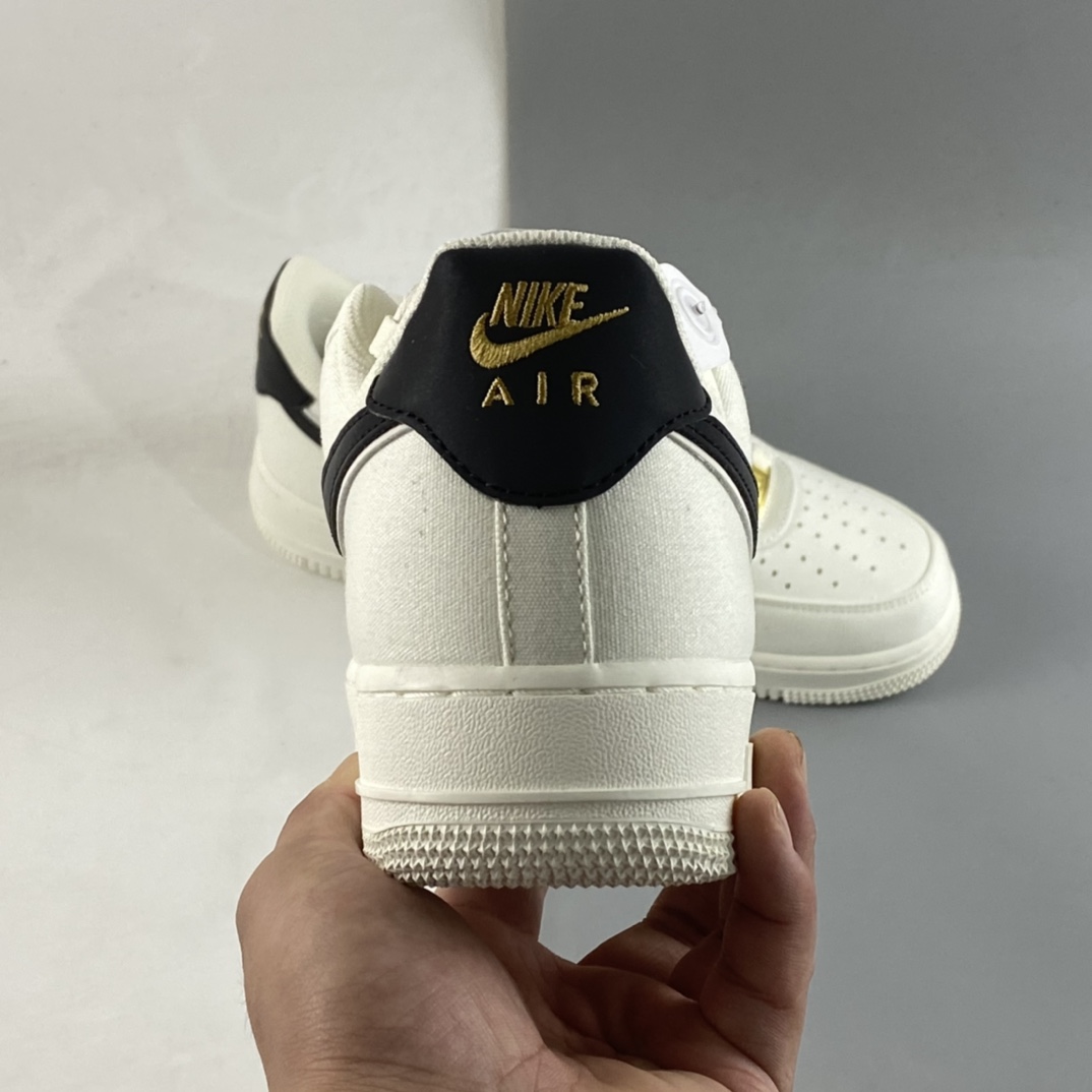 P220  Nike Air Force 1’07 Low 黑金布面空军一号低帮休闲板鞋 MN5696-809