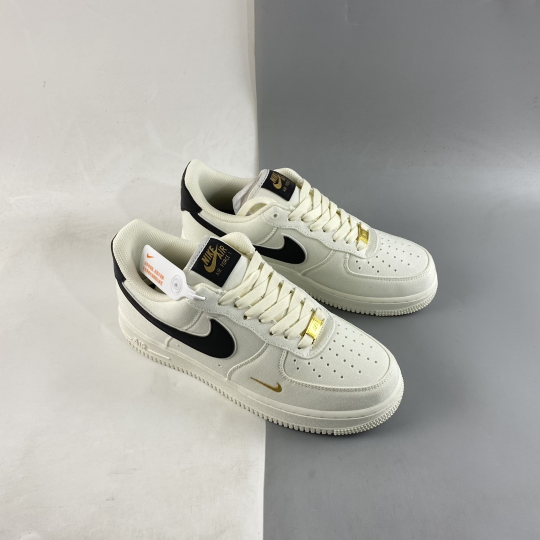 P220  Nike Air Force 1’07 Low 黑金布面空军一号低帮休闲板鞋 MN5696-809