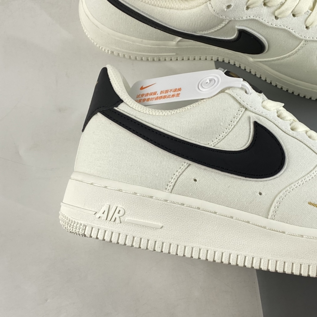 P220  Nike Air Force 1’07 Low 黑金布面空军一号低帮休闲板鞋 MN5696-809
