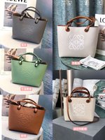 Buy 1:1
 Loewe Anagram Tote Handbags Tote Bags Black Brown White Embroidery Mini