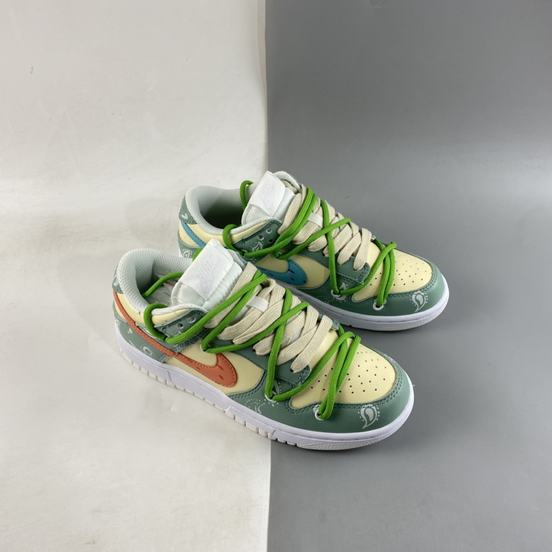 P360  Nike Dunk low 腰果花绑带解构 SB扣碎篮板时尚休闲板鞋 DH9765-100