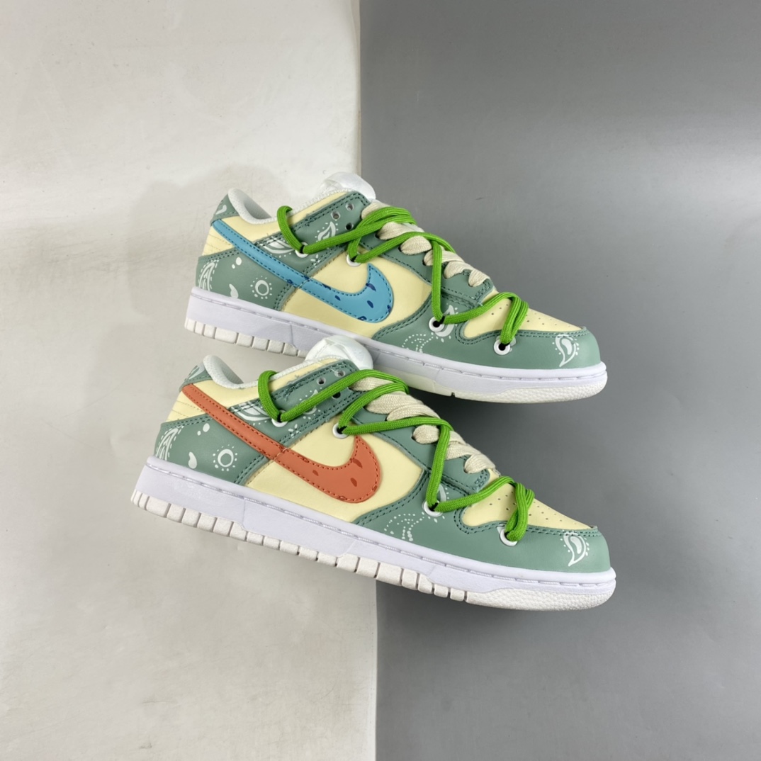 P360  Nike Dunk low 腰果花绑带解构 SB扣碎篮板时尚休闲板鞋 DH9765-100