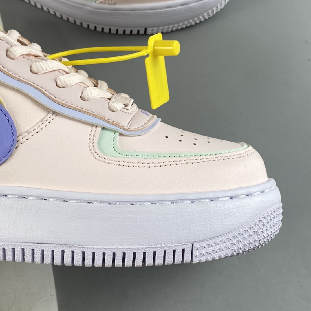 P180  Nike Air Force 1 Shadow 空军一号轻量增高低帮百搭板鞋”拼接马卡龙”CI0919-600