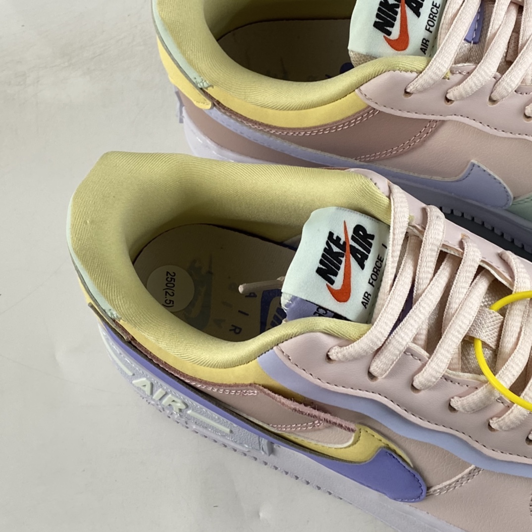 P180  Nike Air Force 1 Shadow 空军一号轻量增高低帮百搭板鞋”拼接马卡龙”CI0919-600