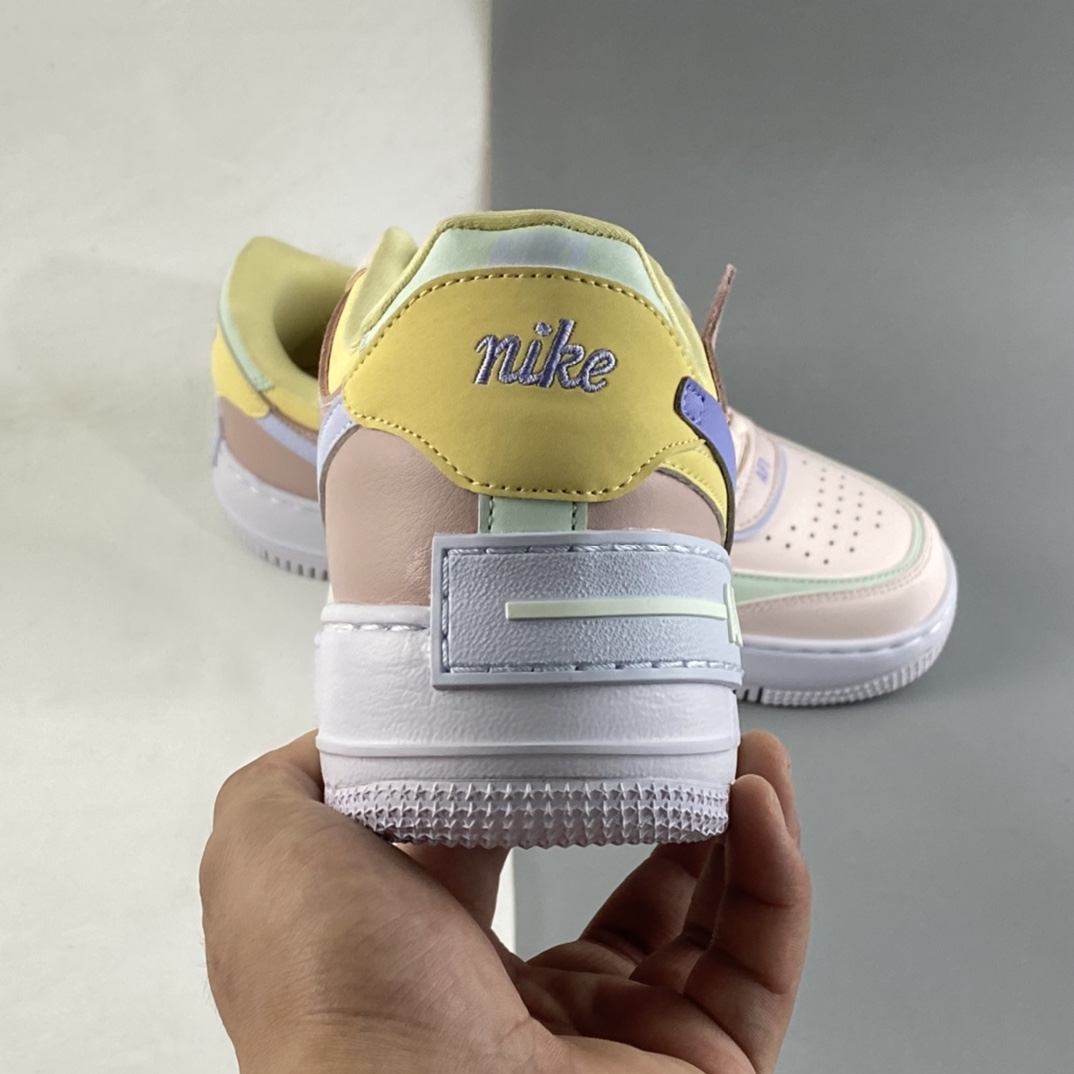 P180  Nike Air Force 1 Shadow 空军一号轻量增高低帮百搭板鞋”拼接马卡龙”CI0919-600