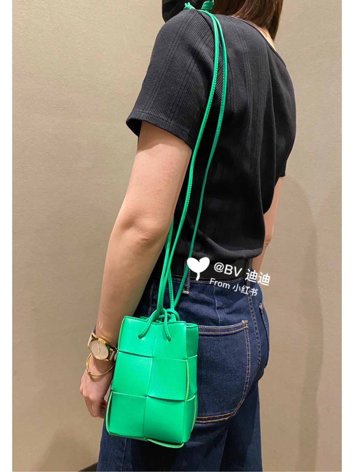 Bottega Veneta CASSETTE 14CM 编织水桶包 680217鹦鹉绿