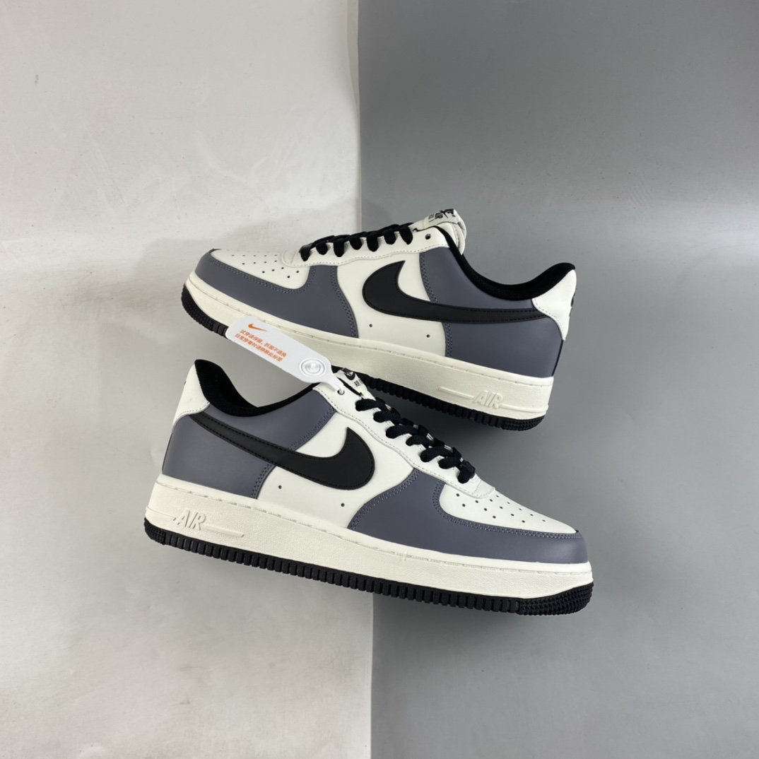 P220  Nike Air Force 1’07 Low 米白碳灰黑 空军一号低帮休闲板鞋 DD3063-608