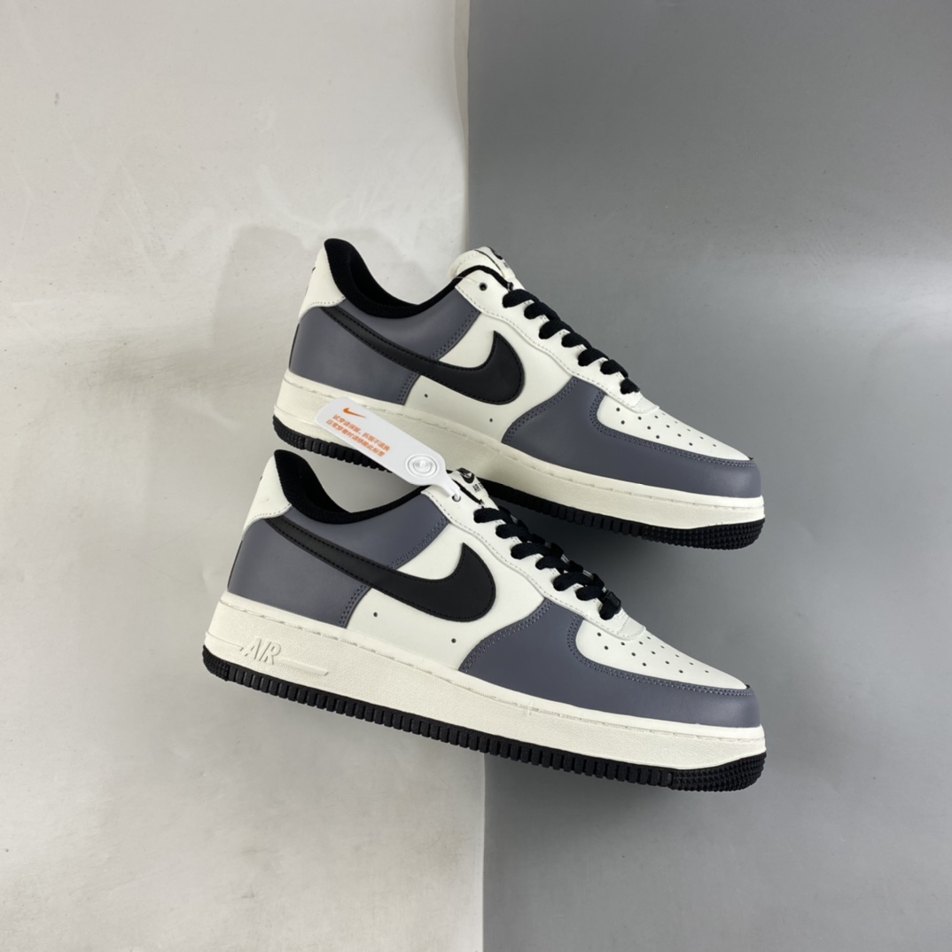 P220  Nike Air Force 1’07 Low 米白碳灰黑 空军一号低帮休闲板鞋 DD3063-608