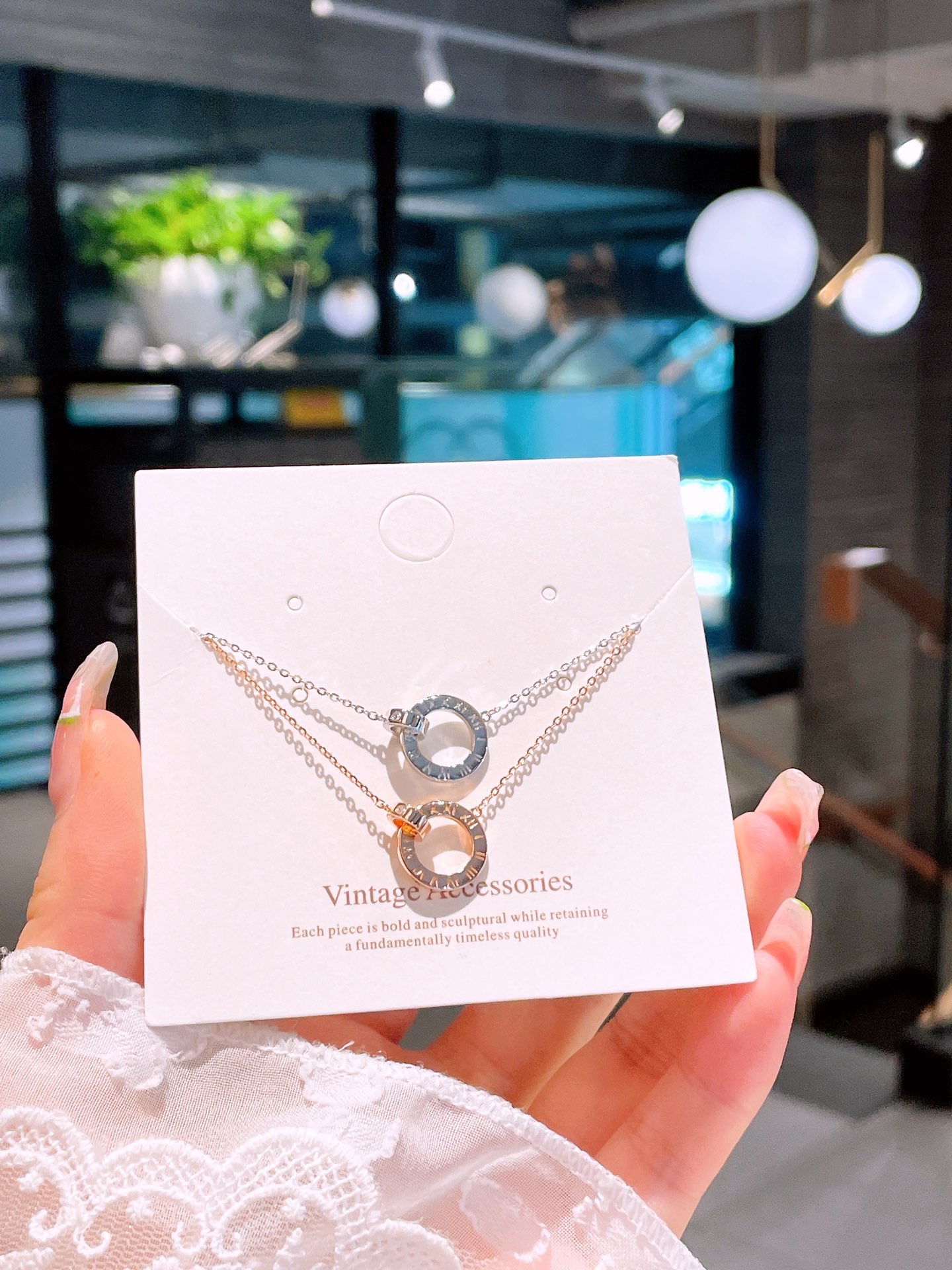 Hypoallergenic Silver Necklace Light Luxury Gift for Her Gold