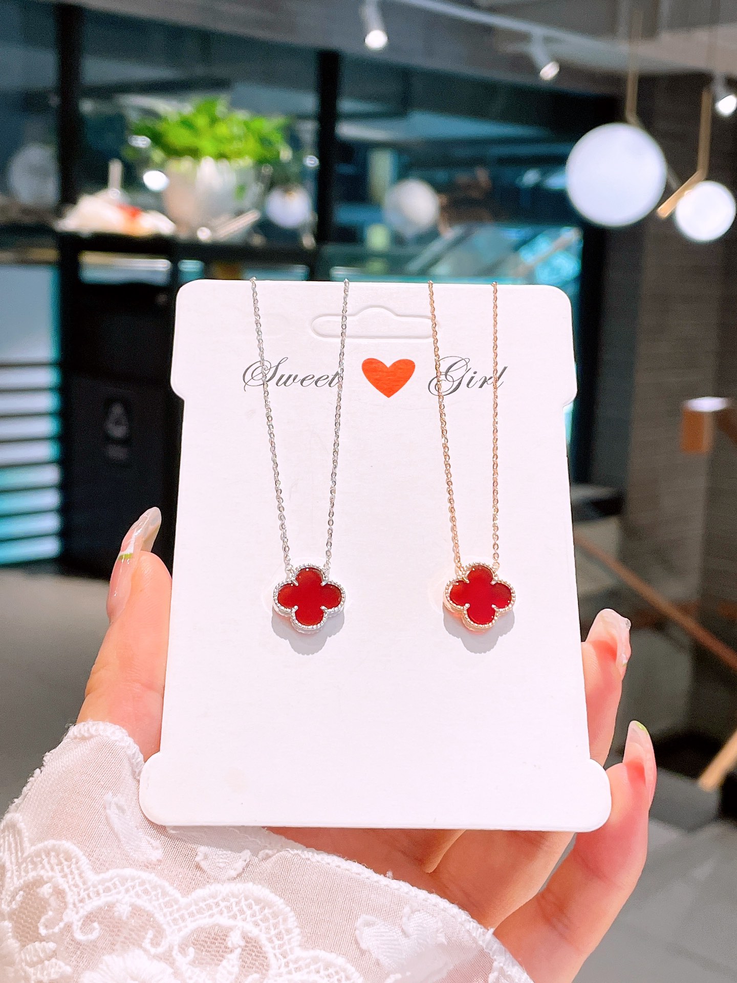 Nickel Free Silver Necklace Light Luxury Party Silver