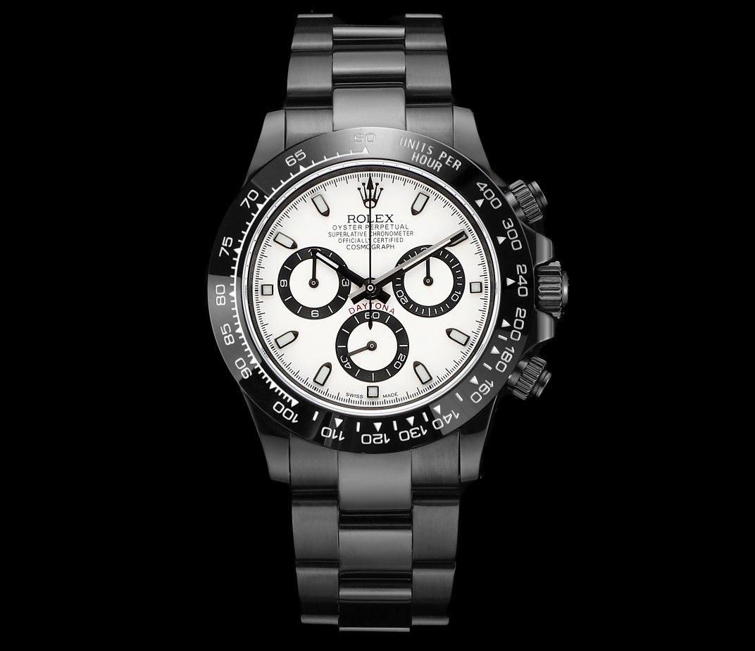 Negozio online
 Rolex Daytona Orologio da Polso Nero Cuoio genuino Materiale acciaio Cinturino in pelle