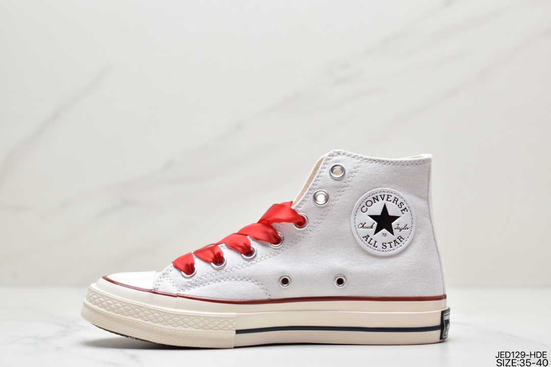 Converse Chuck Taylor All Star 1970s ”Rhinestone Heart” Rhinestone/Rhinestone Heart High Top Casual Sneakers 162056C