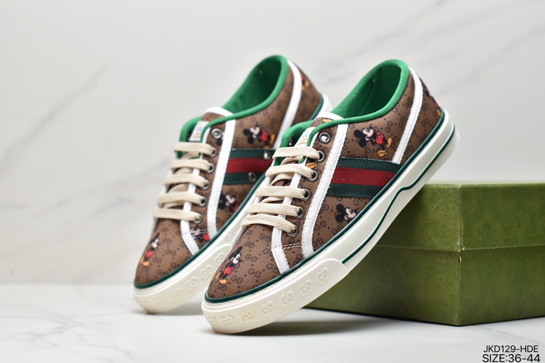 Classic luxury brand GUCCI Gucci Tennis 1977 Print Sneaker canvas print retro casual sneakers