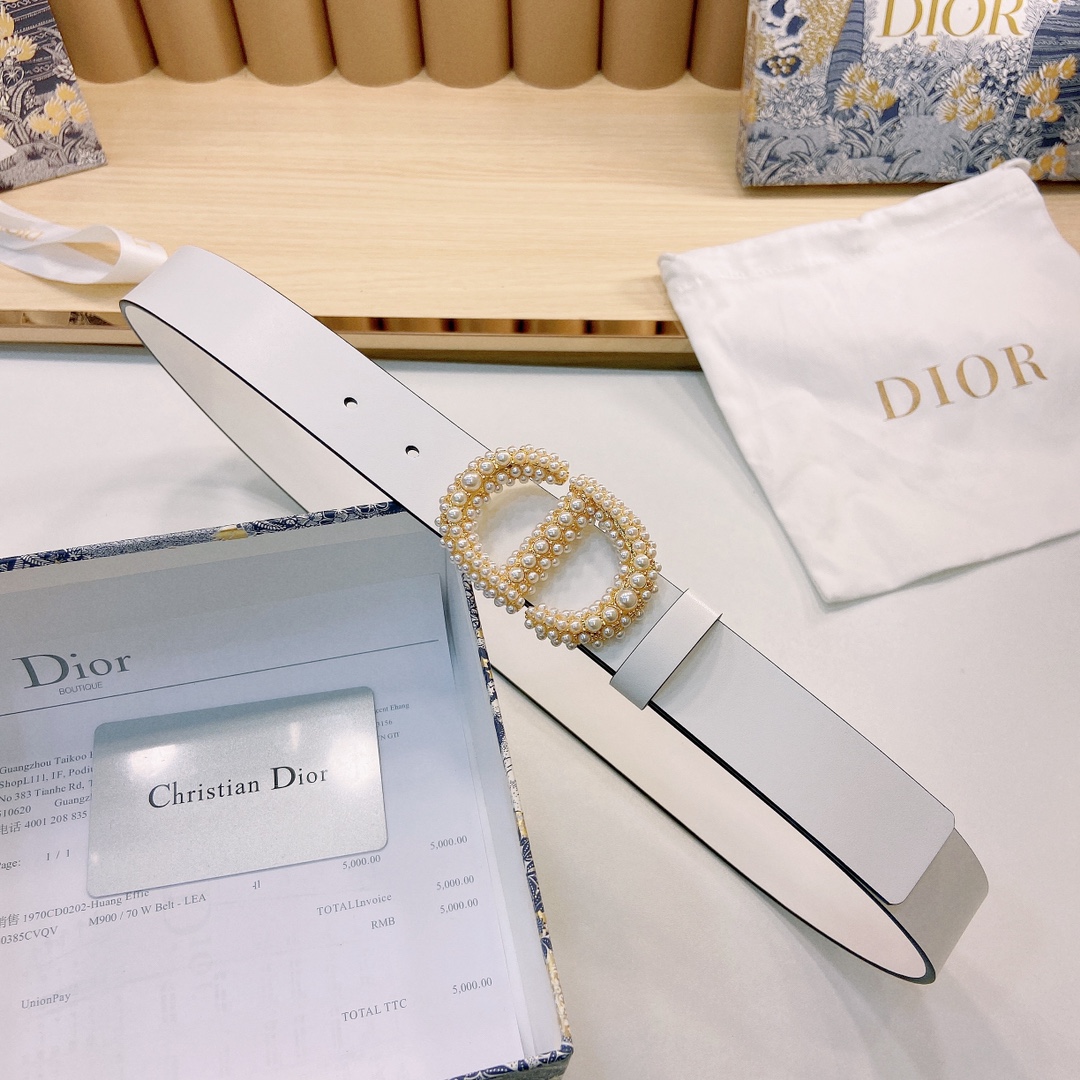 DIOR迪奥3.0Cm宽腰带以经典优