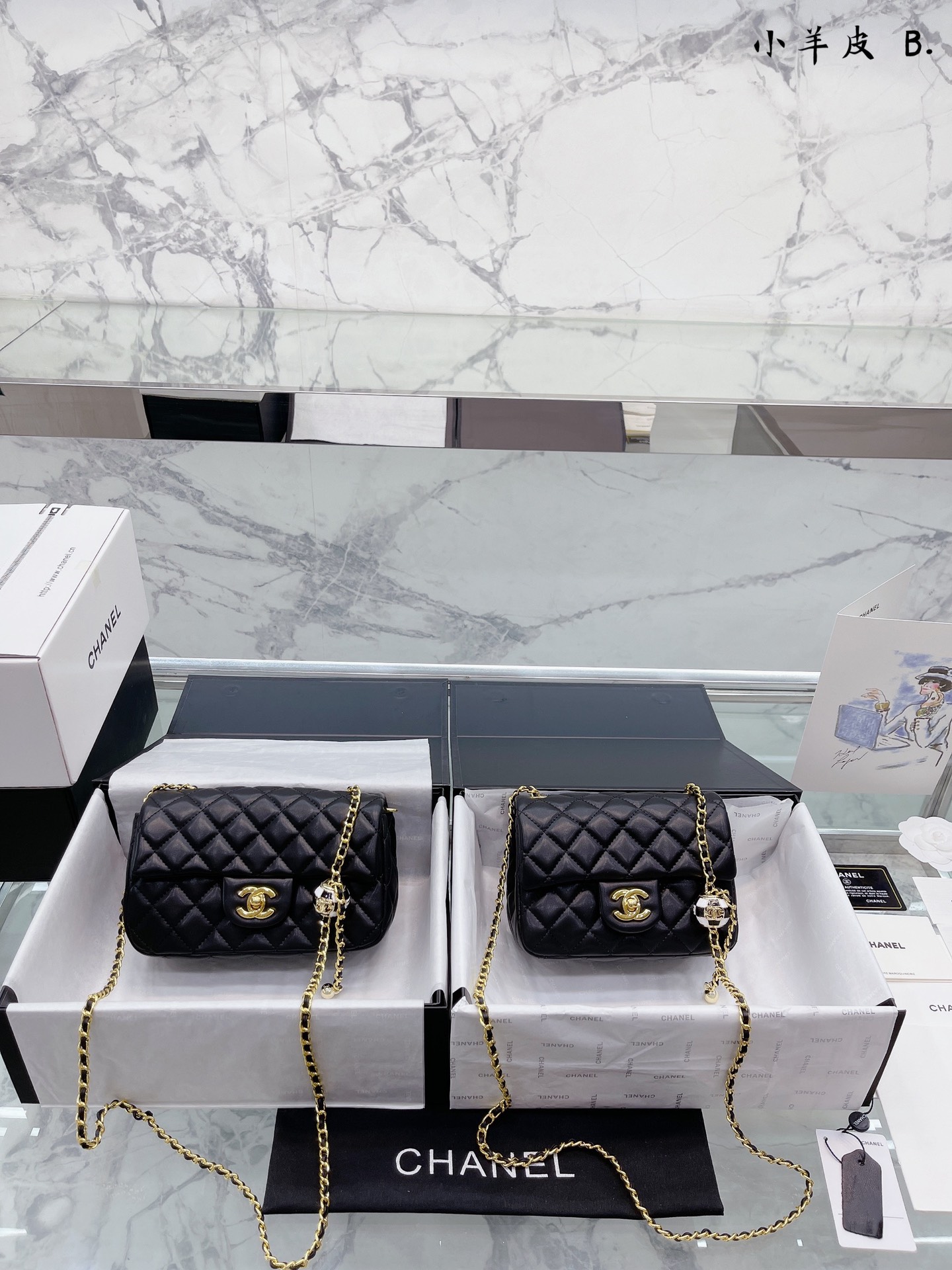 小羊皮飞机盒新包装 Chanel 宝石球 方胖子 牛皮质地 时装/休闲 不挑衣服 尺寸大号20 15cm 小号18 13cm